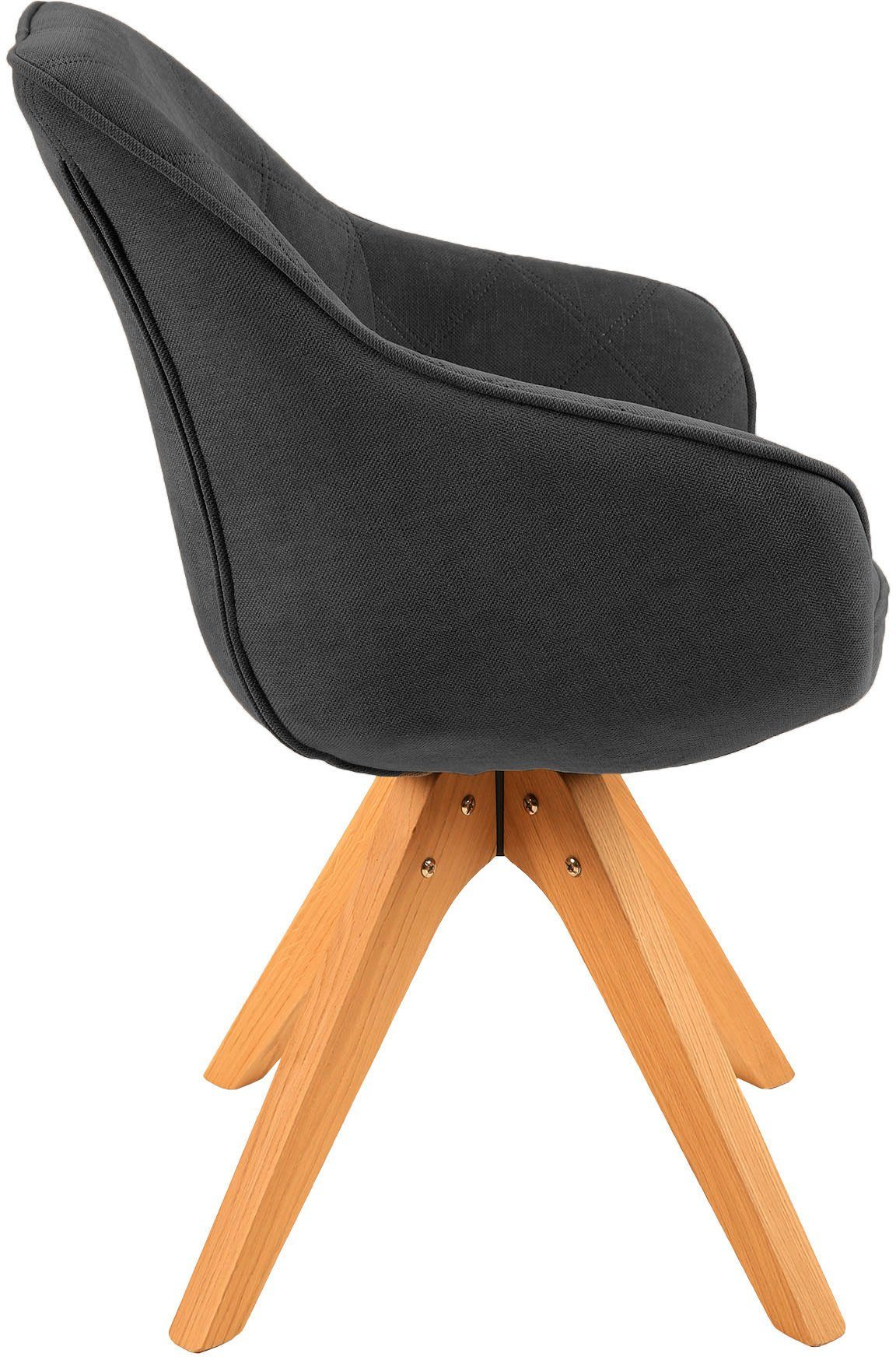 Home affaire Eetkamerstoel Lorena Draaistoel met massief houten frame, armleuningstoel
