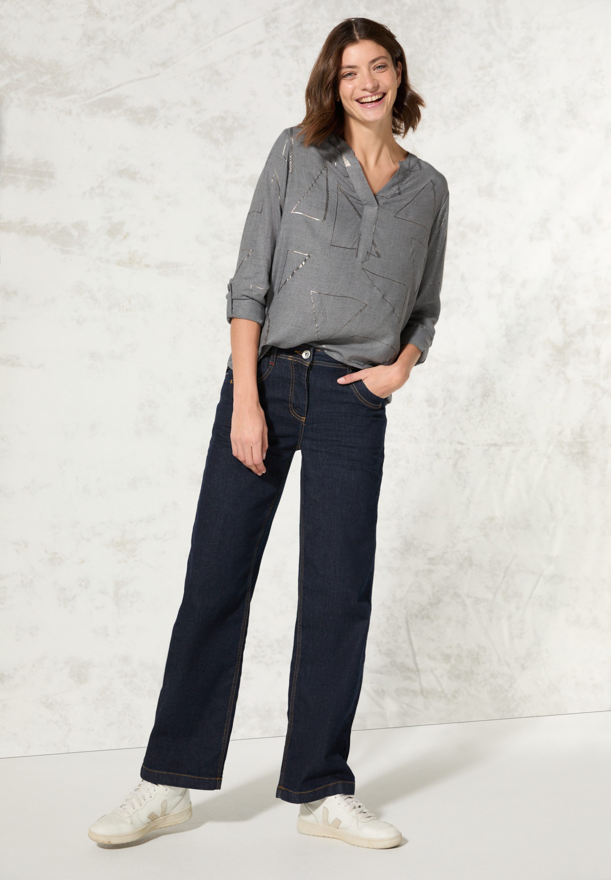 Cecil Blouse met lange mouwen met folieprint
