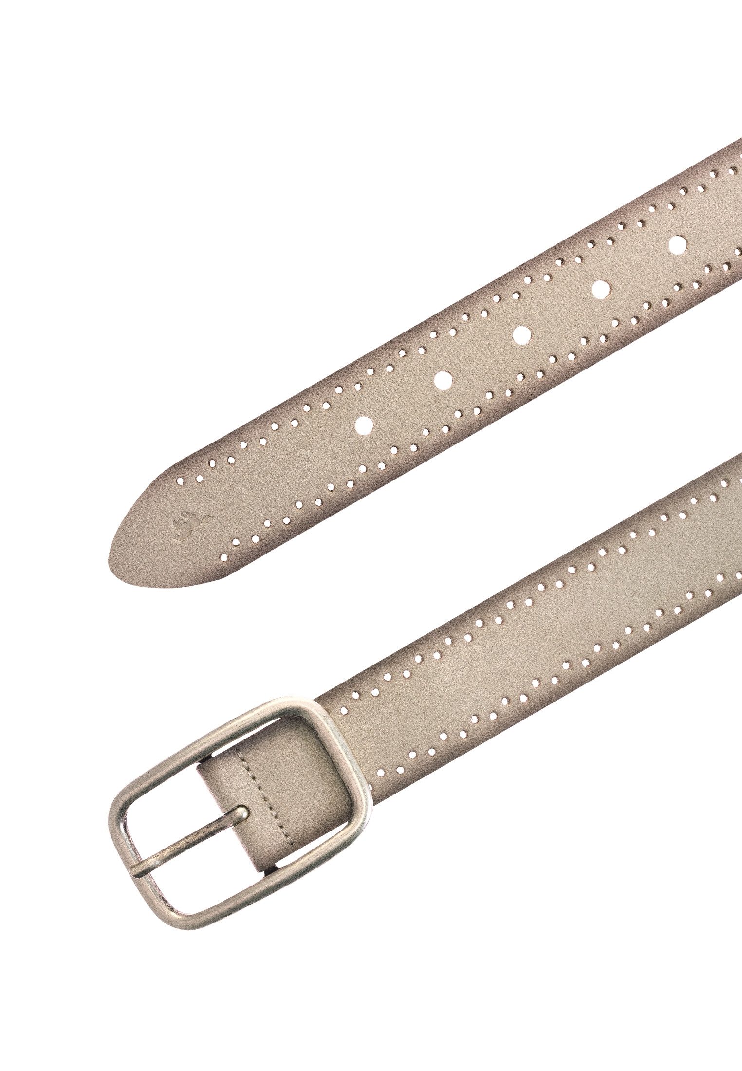 MUSTANG Leren riem Robuust, geperforeerd rundleer met perforatie, 3,5 cm