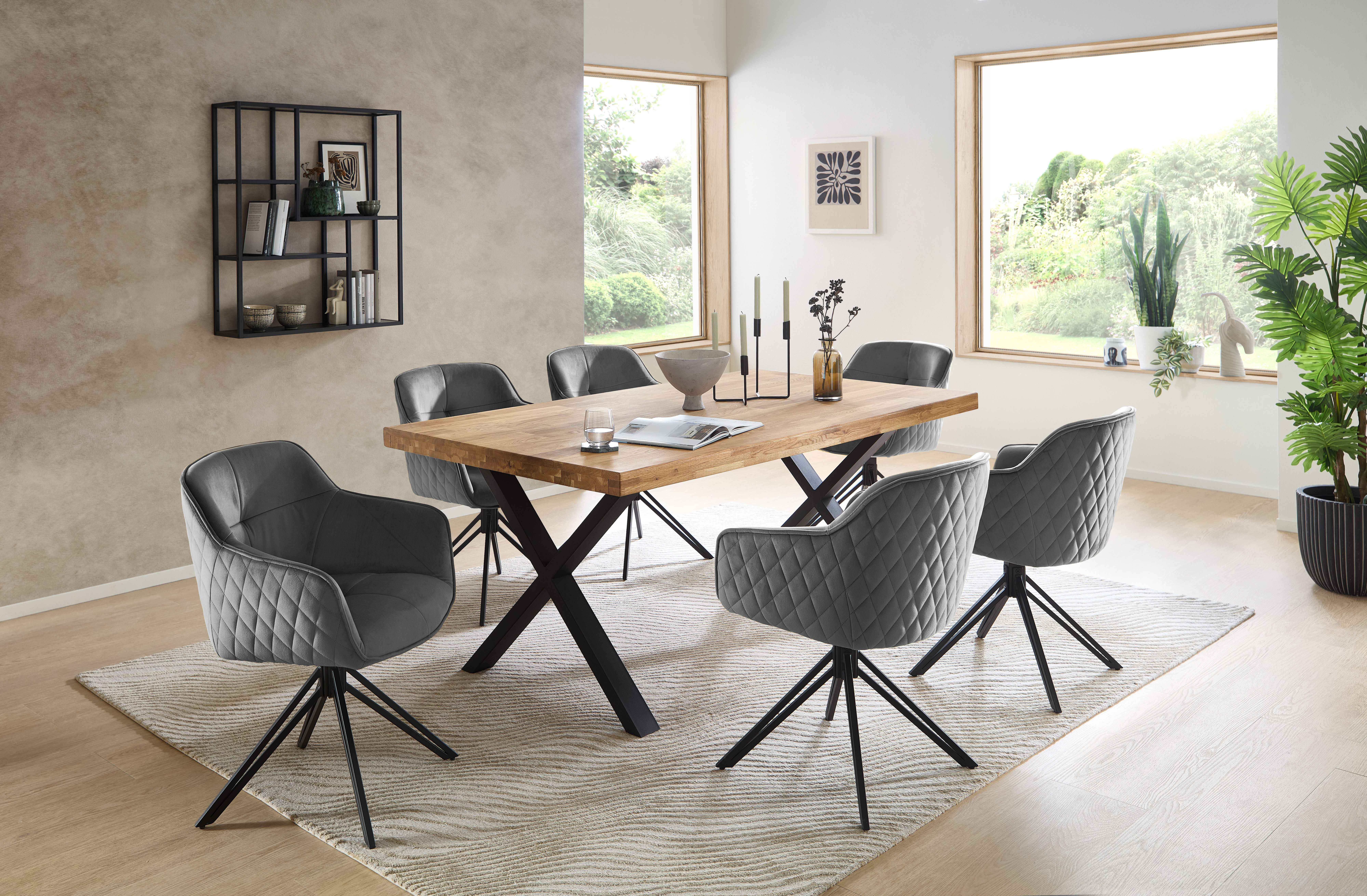 Stolkom Eettafel Chris eettafel eik massief hout, BxHxD 110x47x70 cm