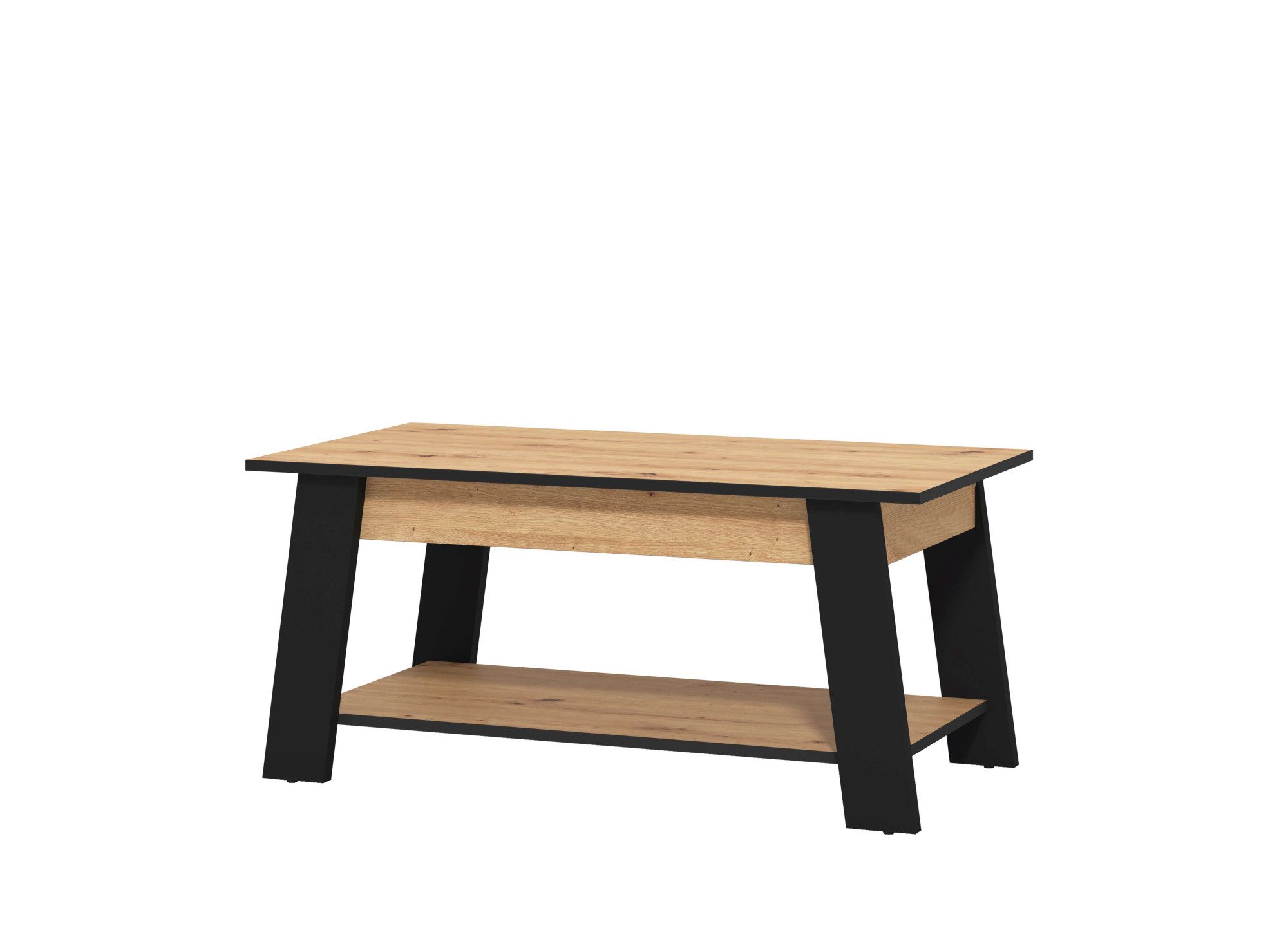 Home affaire Salontafel Piave salontafel, 101 cm, in trendy kleuren, modern met plank, rechthoekig, artisan eik, ideaal voor kleine ruimtes