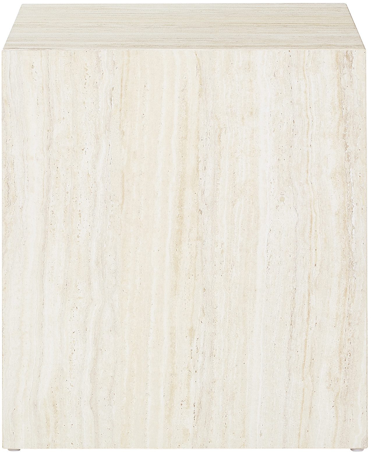 SalesFever Bijzettafel vierkant 45x45 cm, in marmerlook gefolieerd bijzettafels beige
