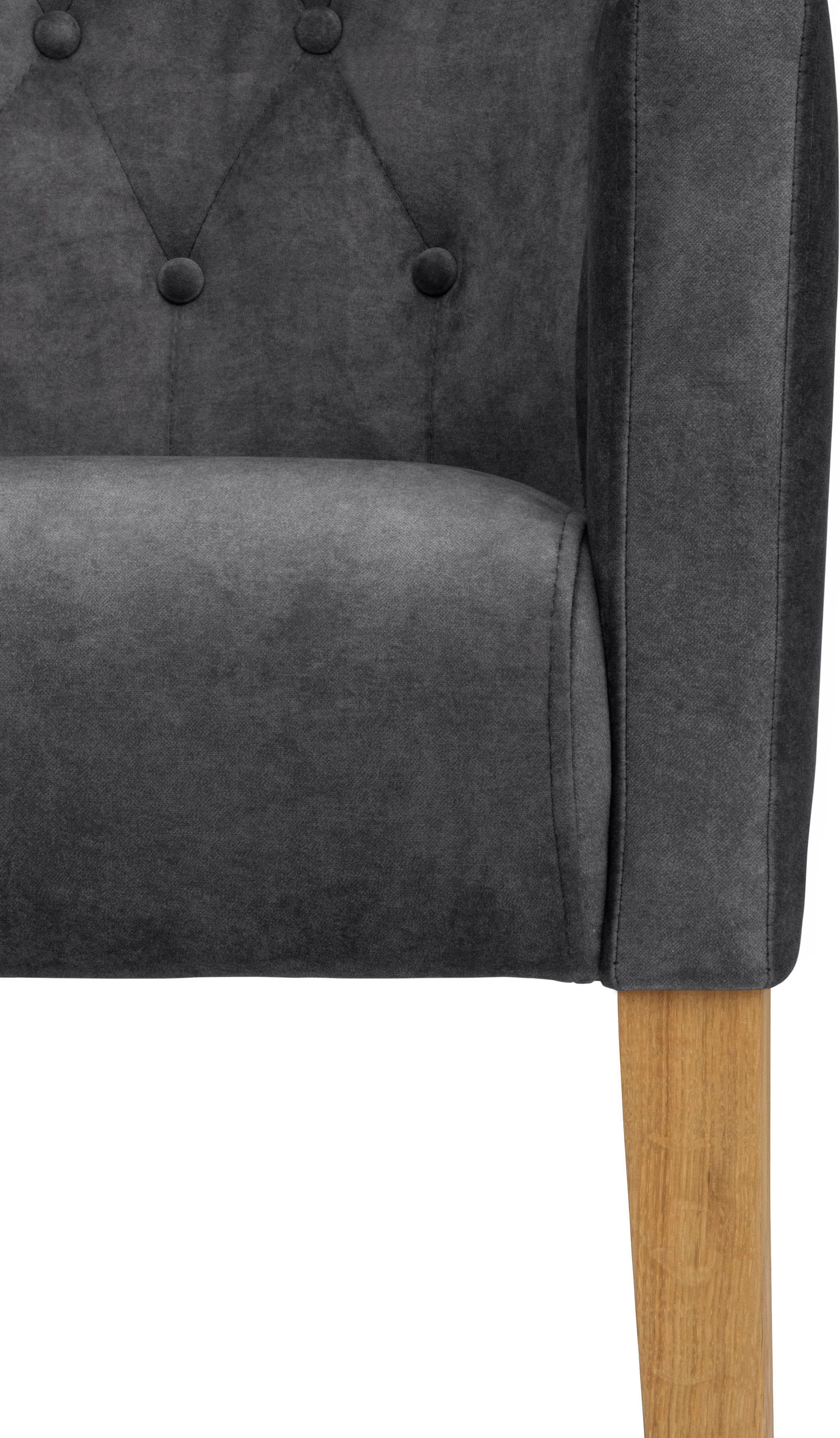 Home affaire Eetkamerstoel King Fauteuil met knoopdetails, gestoffeerde stoel (1 stuk)
