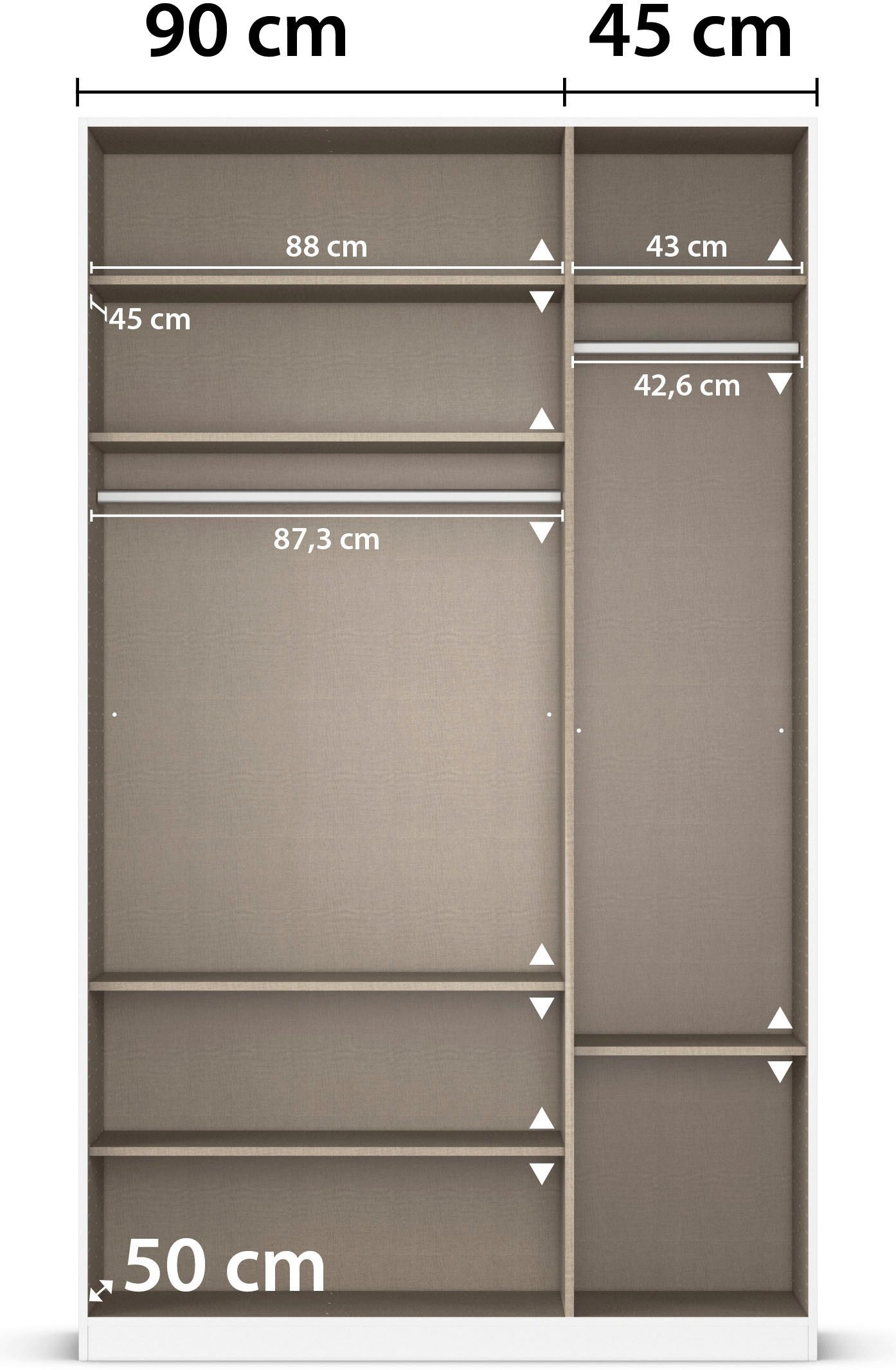 rauch Draaideurkast Kledingkast garderobe AGORDO TOPSELLER slaapkamer doordachte binnenuitrusting, in 6 breedtes en 2 hoogtes made in germany