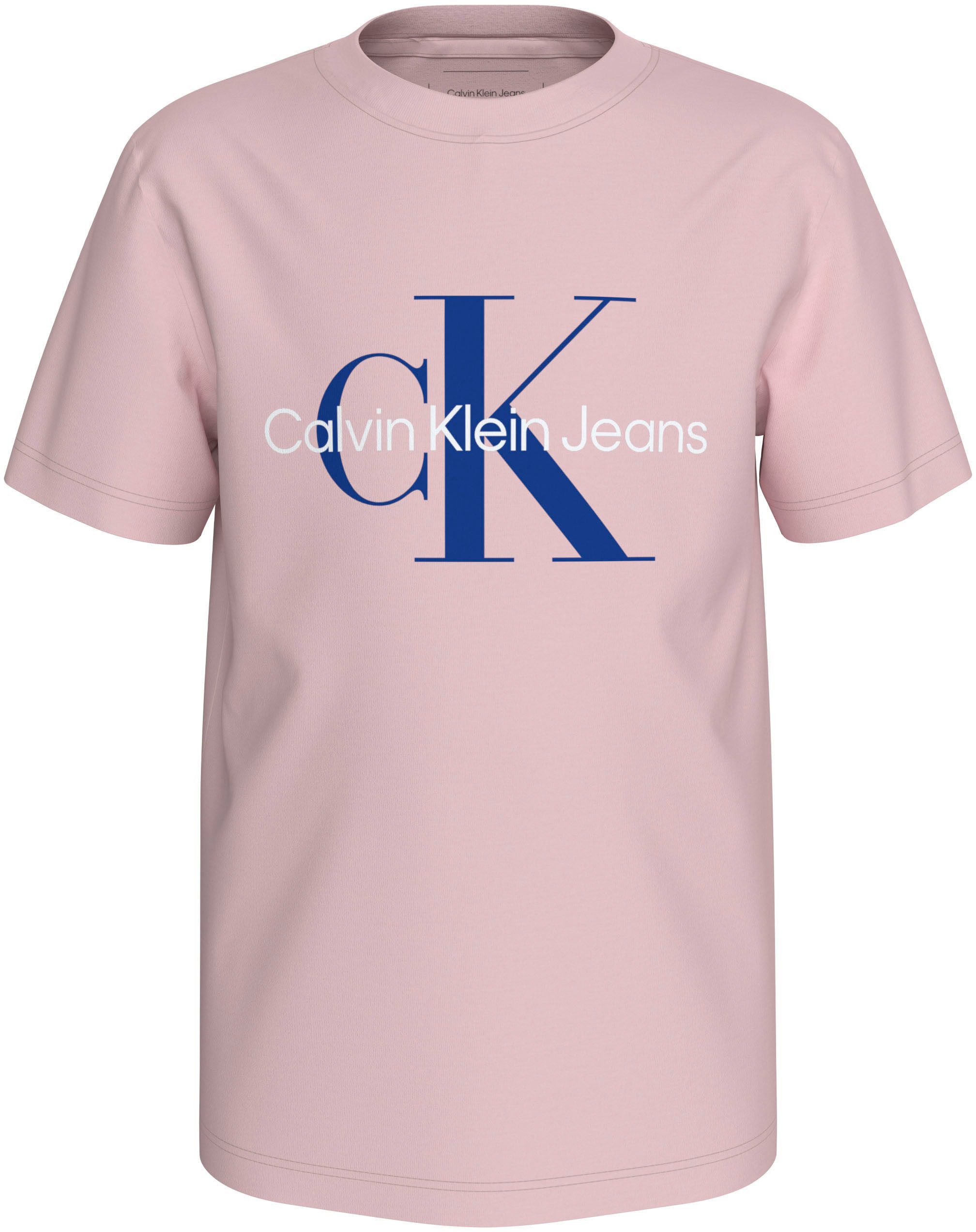 Calvin Klein Shirt met ronde hals CK MONOGRAM SS T-SHIRT voor kinderen tot 16 jaar met logo-opdruk