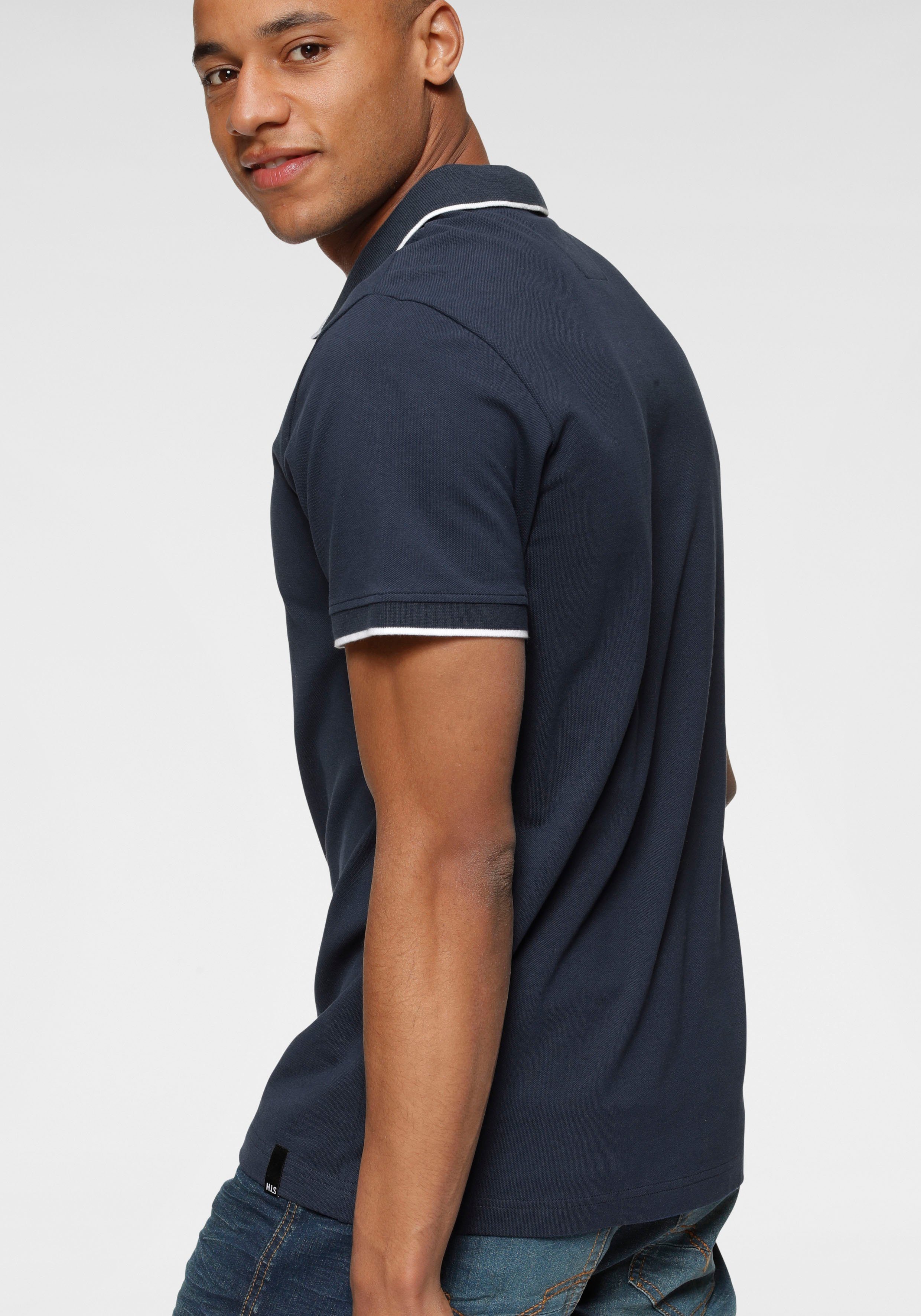 H.I.S Poloshirt Korte mouwen, smal gesneden, met polokraag, van piqué-stof
