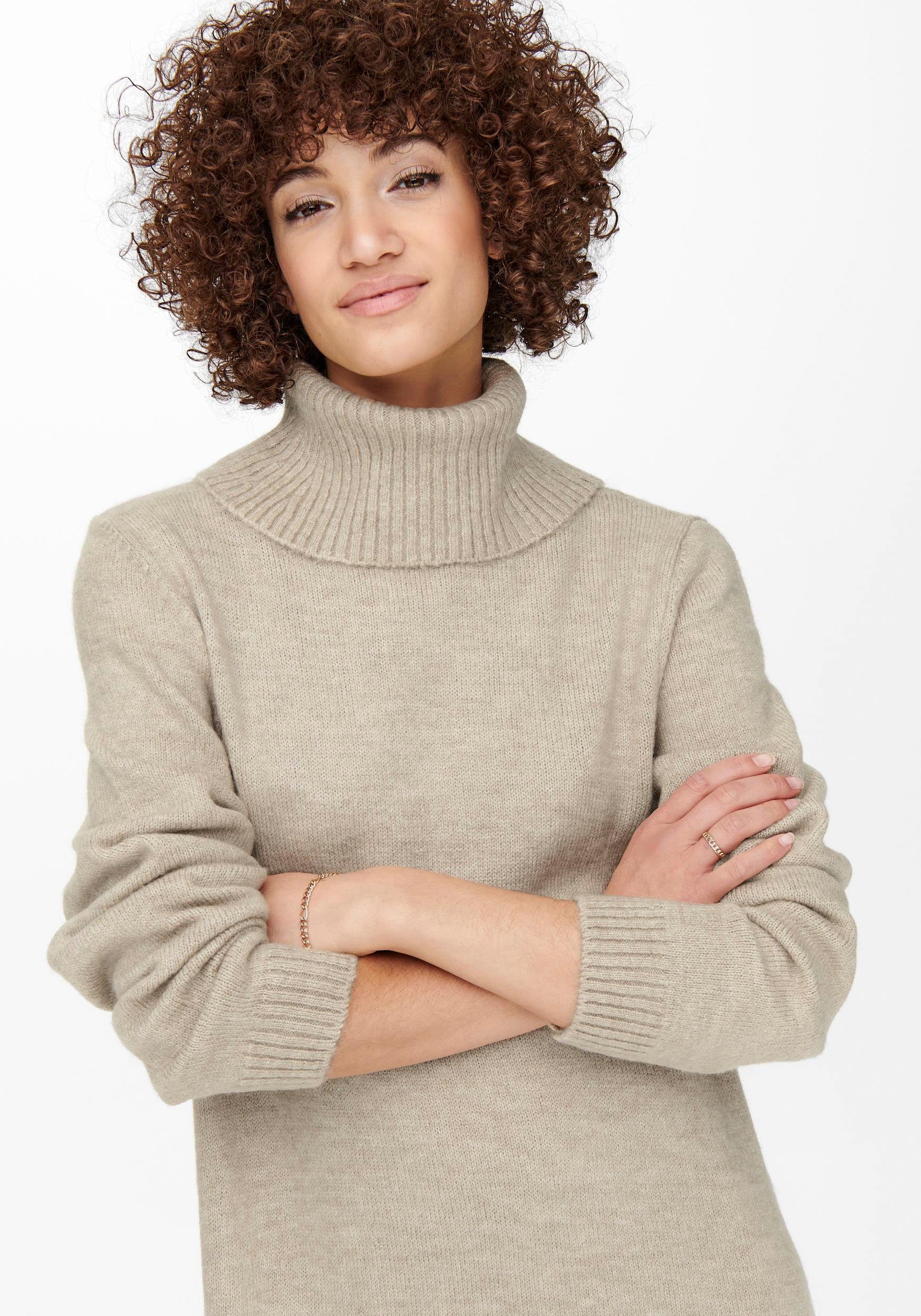 Only Gebreide jurk ONLBRANDIE L/S ROLL NECK DRESS