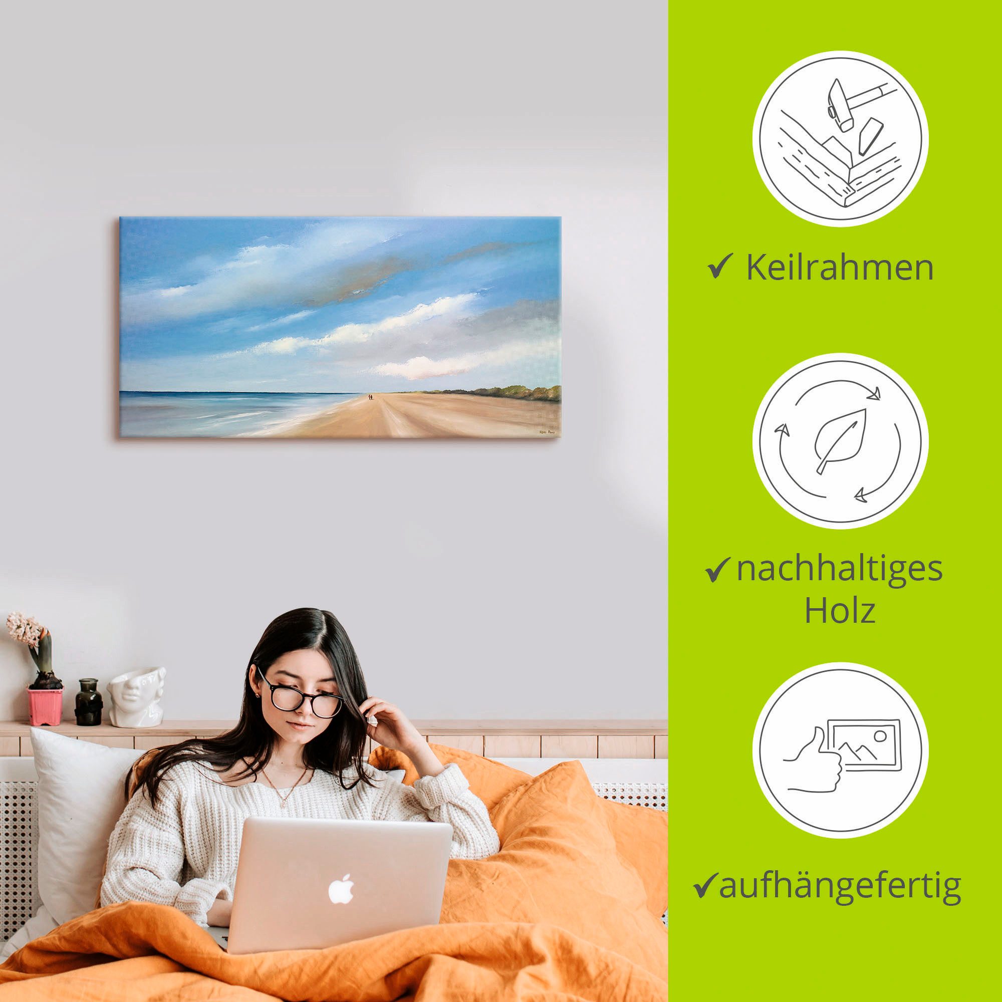 Artland Artprint Langs het strand III als artprint op linnen, muursticker in verschillende maten