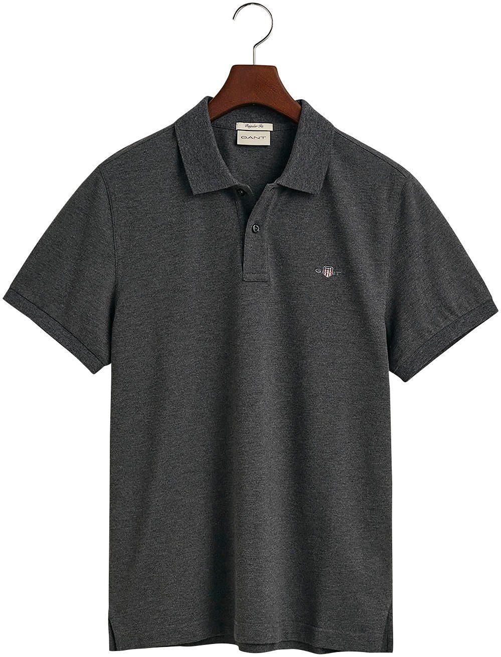 Gant Poloshirt REG SHIELD SS PIQUE POLO met logo en platte breikraag 100% katoen pique