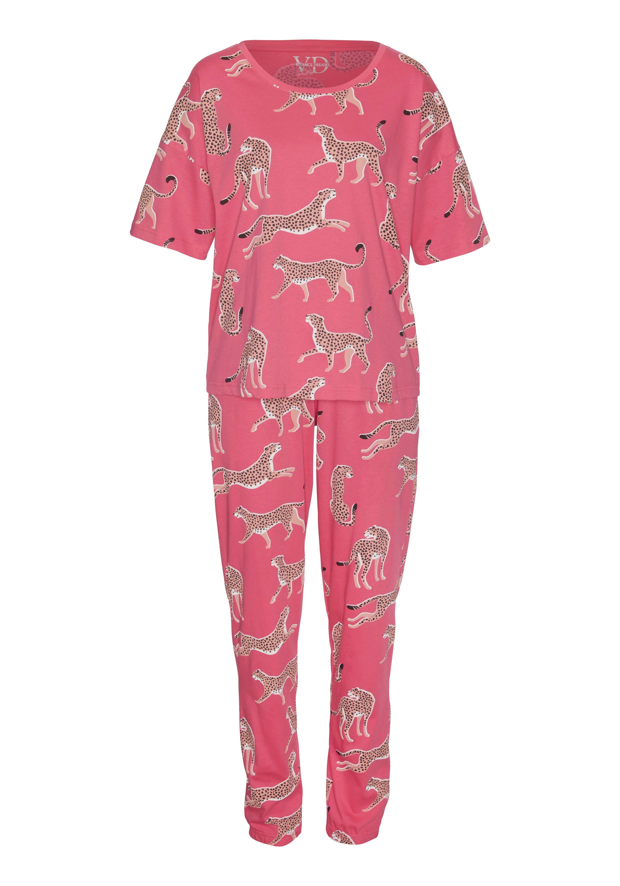 Vivance Dreams Pyjama mt animal alloverprint (2-delig)