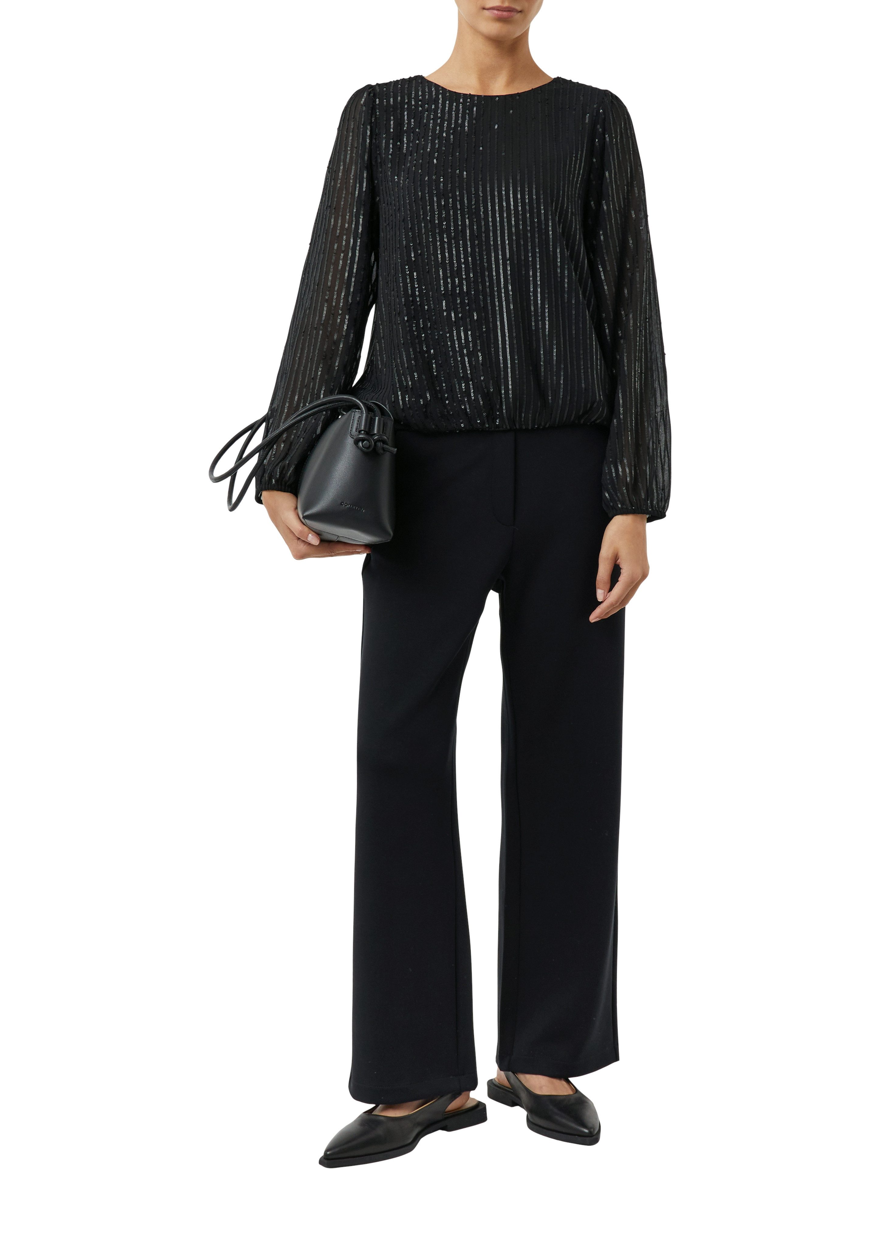 Comma Blouse met lange mouwen met pailletten-patroon