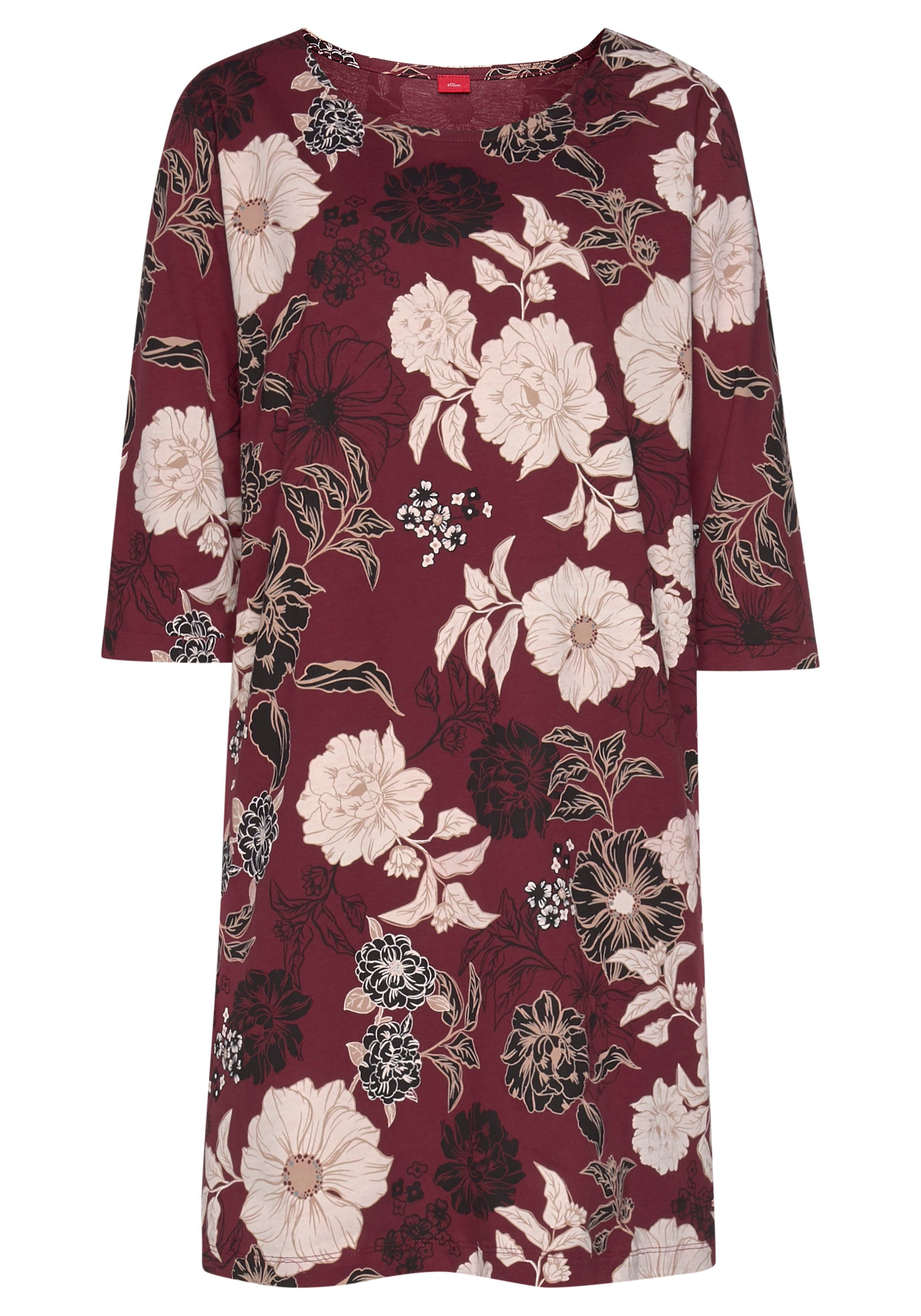 s.Oliver RED LABEL Beachwear Nachthemd bloemdessin met halve mouwen