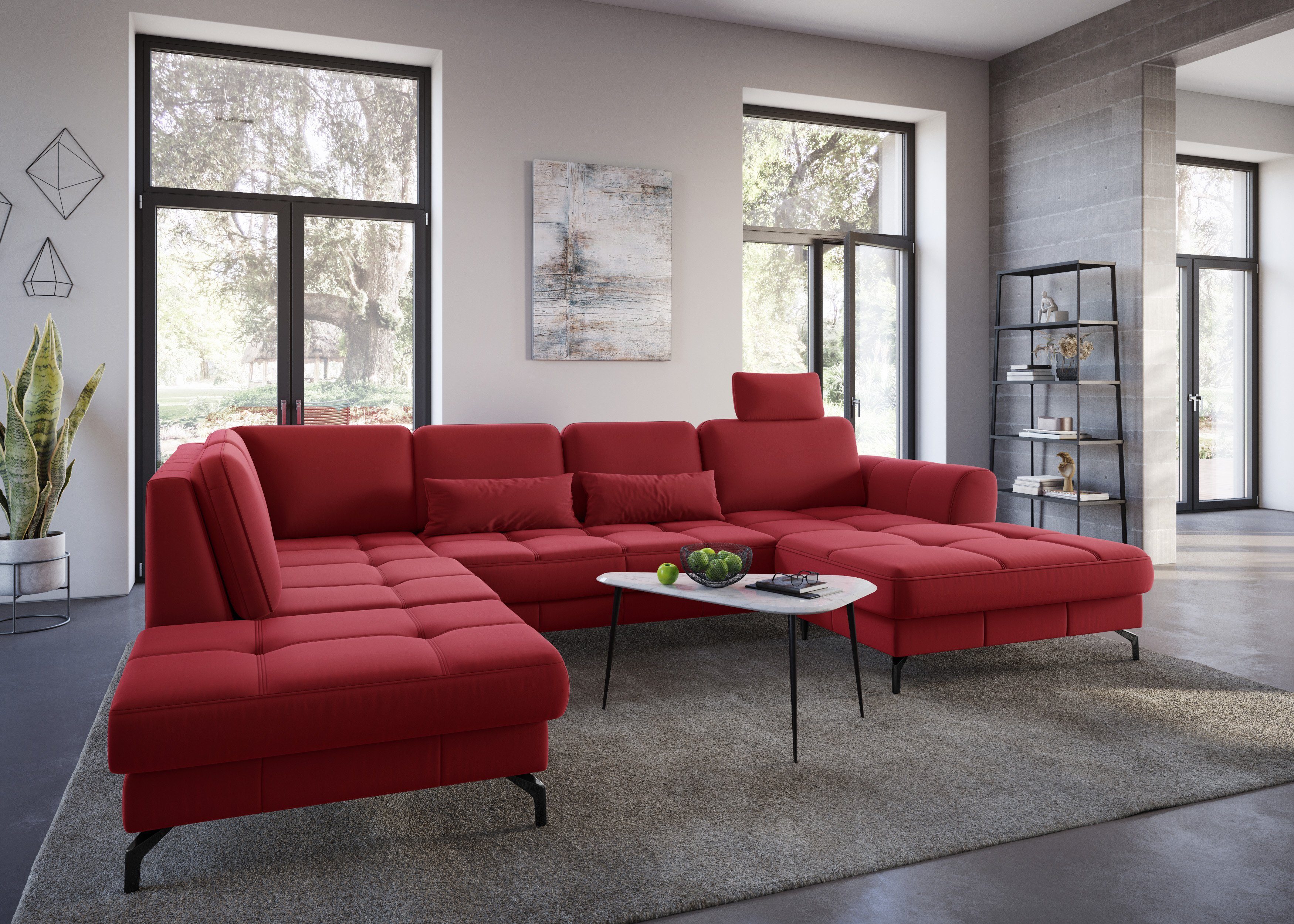 sit&more Zithoek Bendigo U-vorm inclusief zitdiepteverstelling, bodemvrijheid 12 cm, in 2 pootkleuren