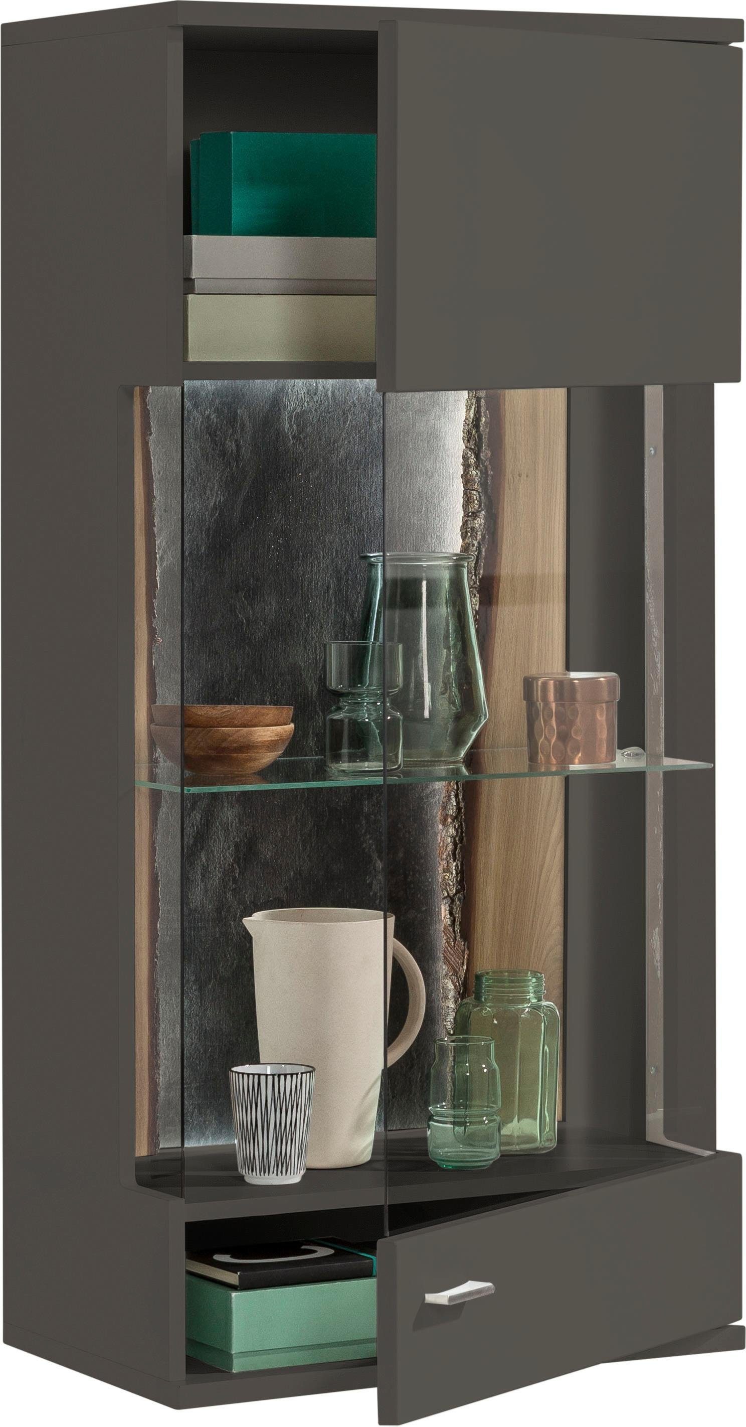 set one by Musterring Vitrinekast Tacoma Type 21/22, hoogte 126,4 cm, met getinte glasdeur