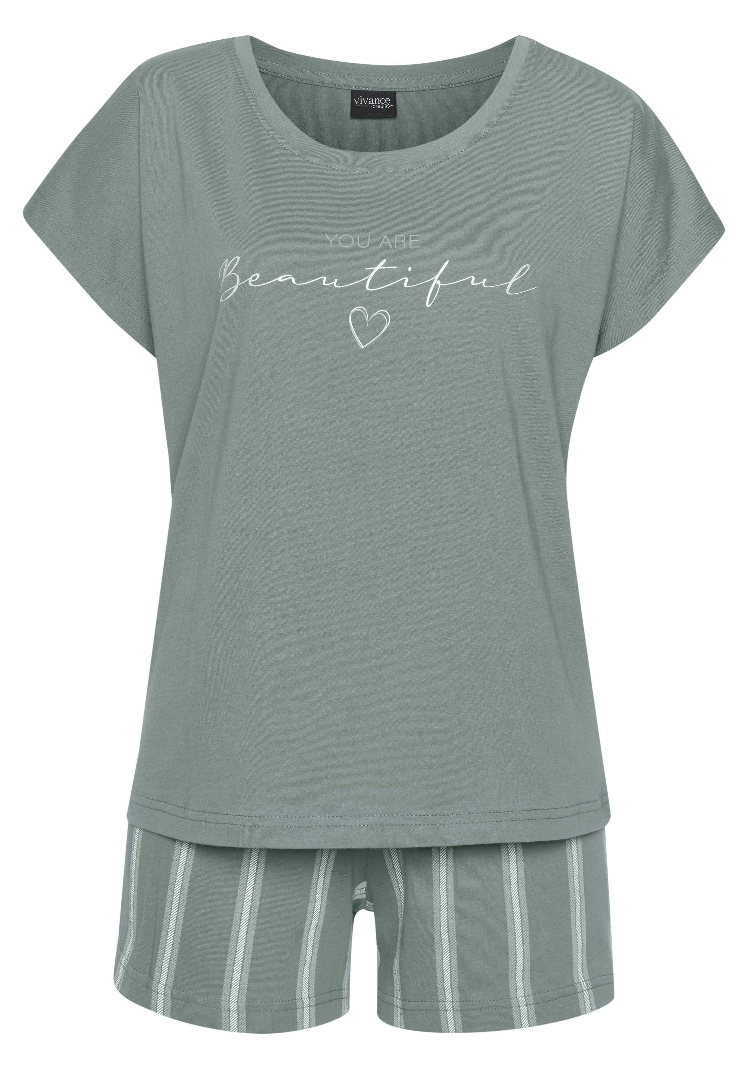 Vivance Dreams Shortama met frontprint (2-delig, 1 stuk)