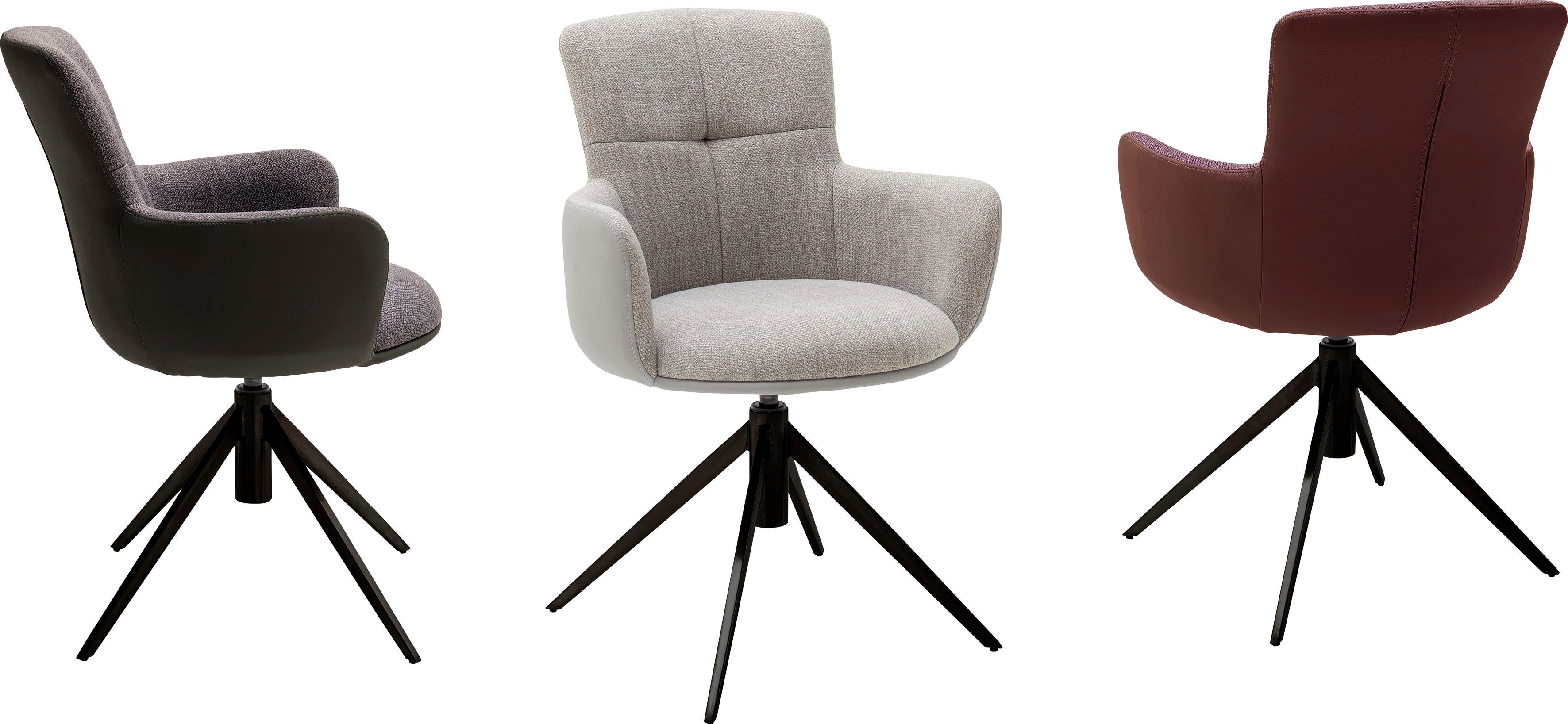 MCA furniture Eetkamerstoel Mecana set van 2 materialenmix, stoel 360° draaibaar met nivellering, tot 120 kg (set, 2 stuks)