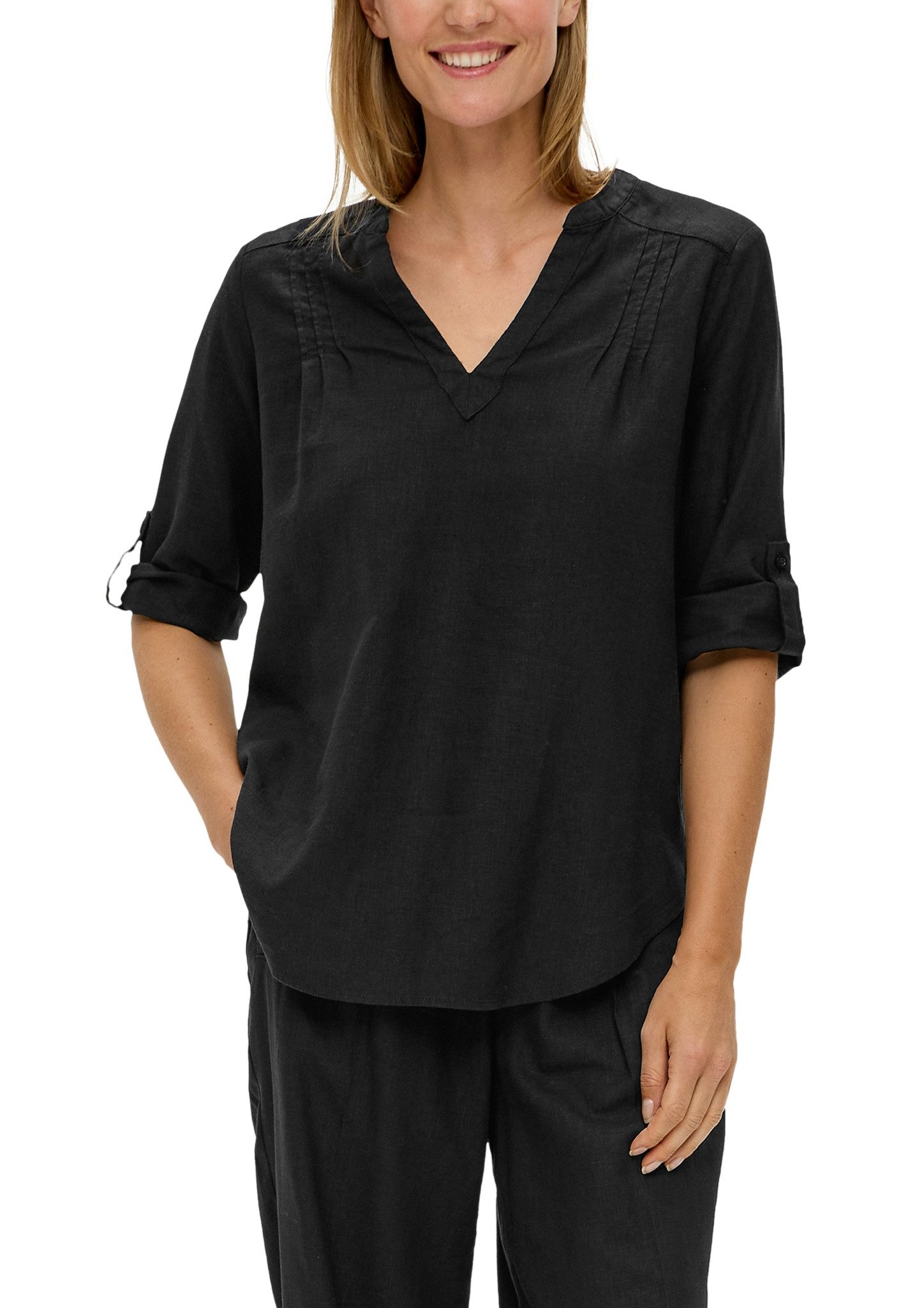 s.Oliver Klassieke blouse met 3/4-mouwen dames blouses maat 34 zwart