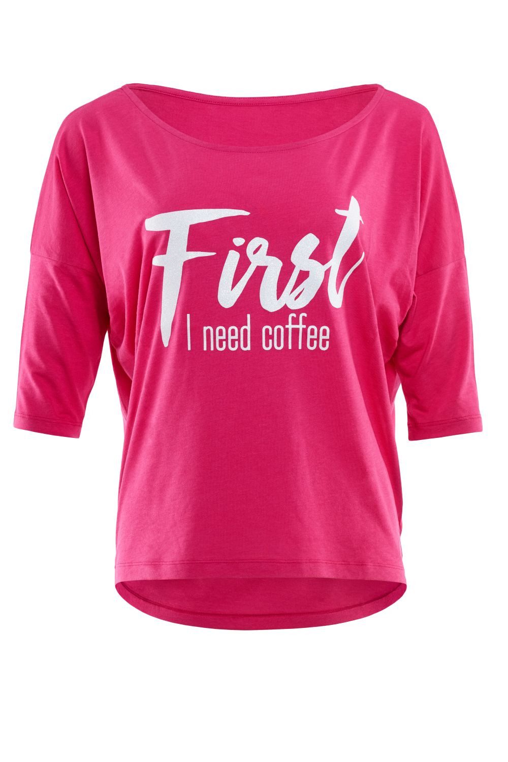 Winshape Shirt met 3/4-mouwen MCS001 ultralicht met witte glitter-print dames shirts maat S roze