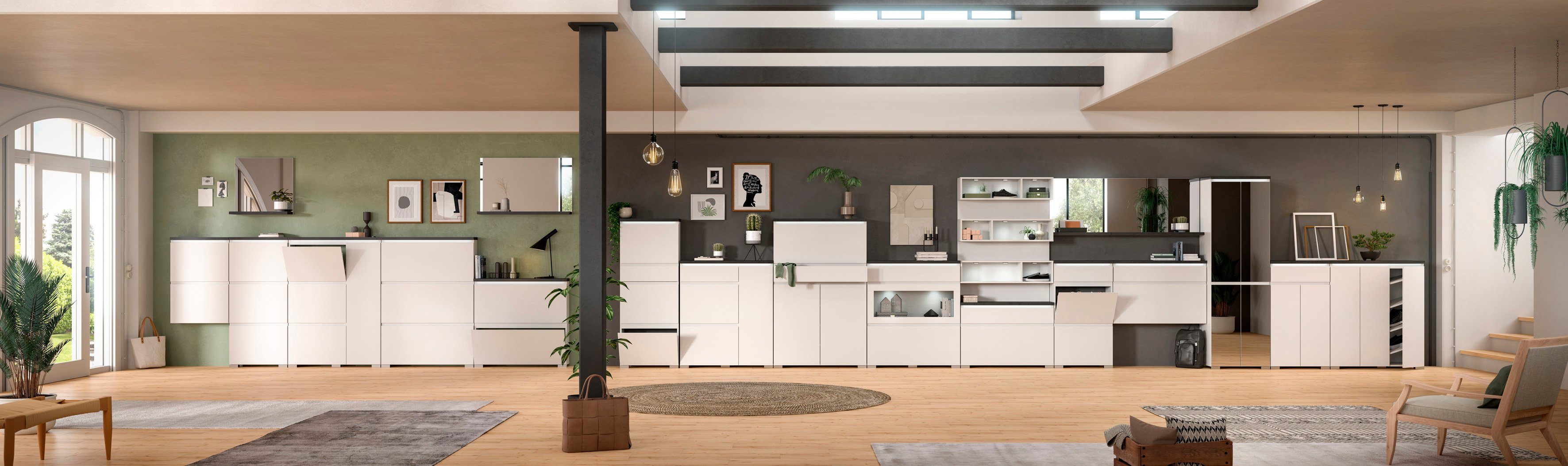 INOSIGN Wandspiegel Skoskap, Breedte 95 cm, 1 Plank, inclusief Wandmontagemateriaal Garderobespiegel, spiegel, gangspiegel, halspiegel, spiegelpaneel (1 stuk)