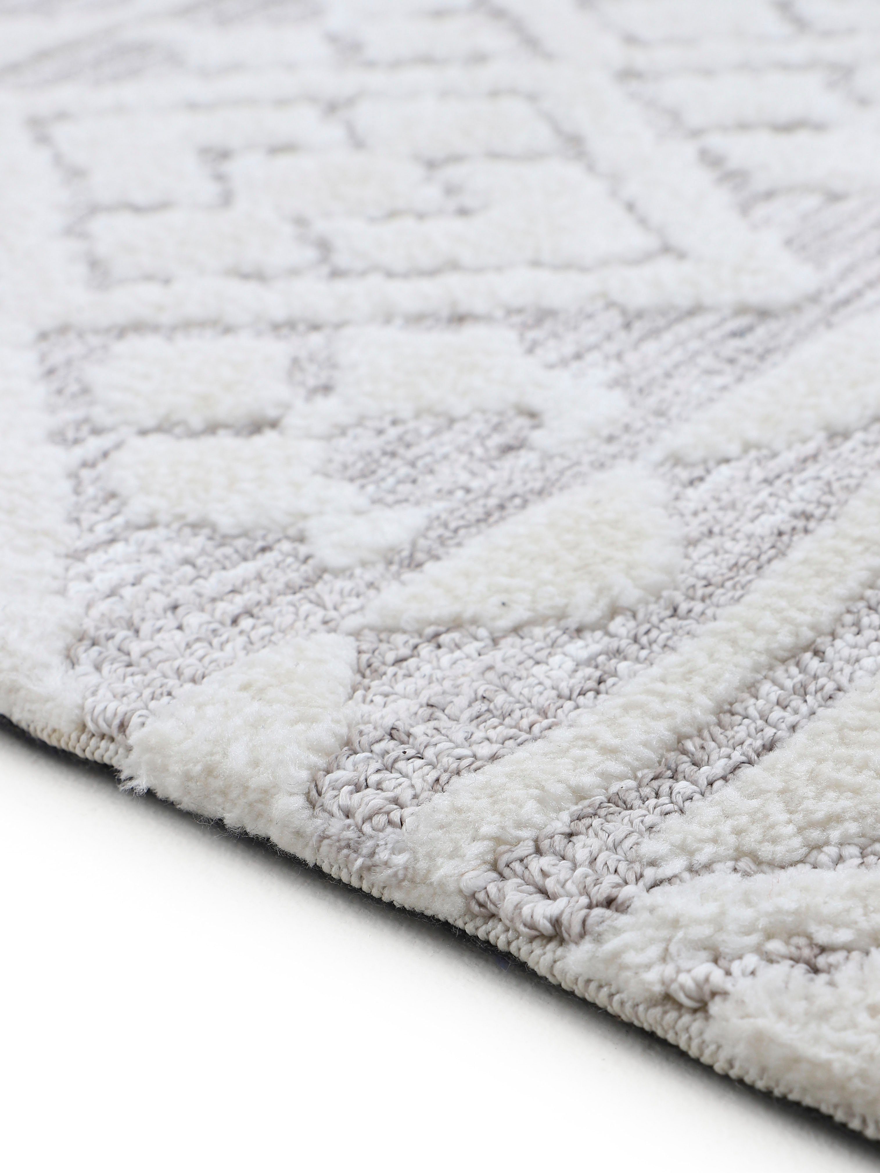 carpetfine Vloerkleed Holly 2 Ruitmotief, hoog-laag structuur, woonkamer