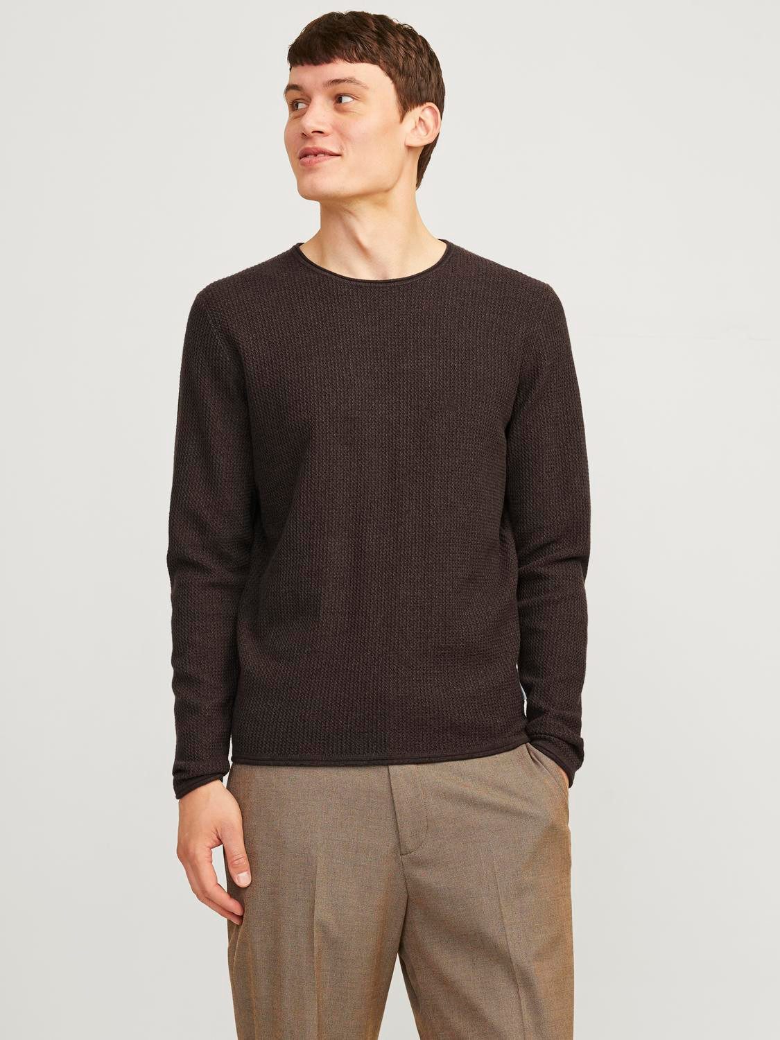 Jack & Jones Trui met ronde hals JJECOOPER KNIT CREW NECK NOOS heren pullovers maat S grijs