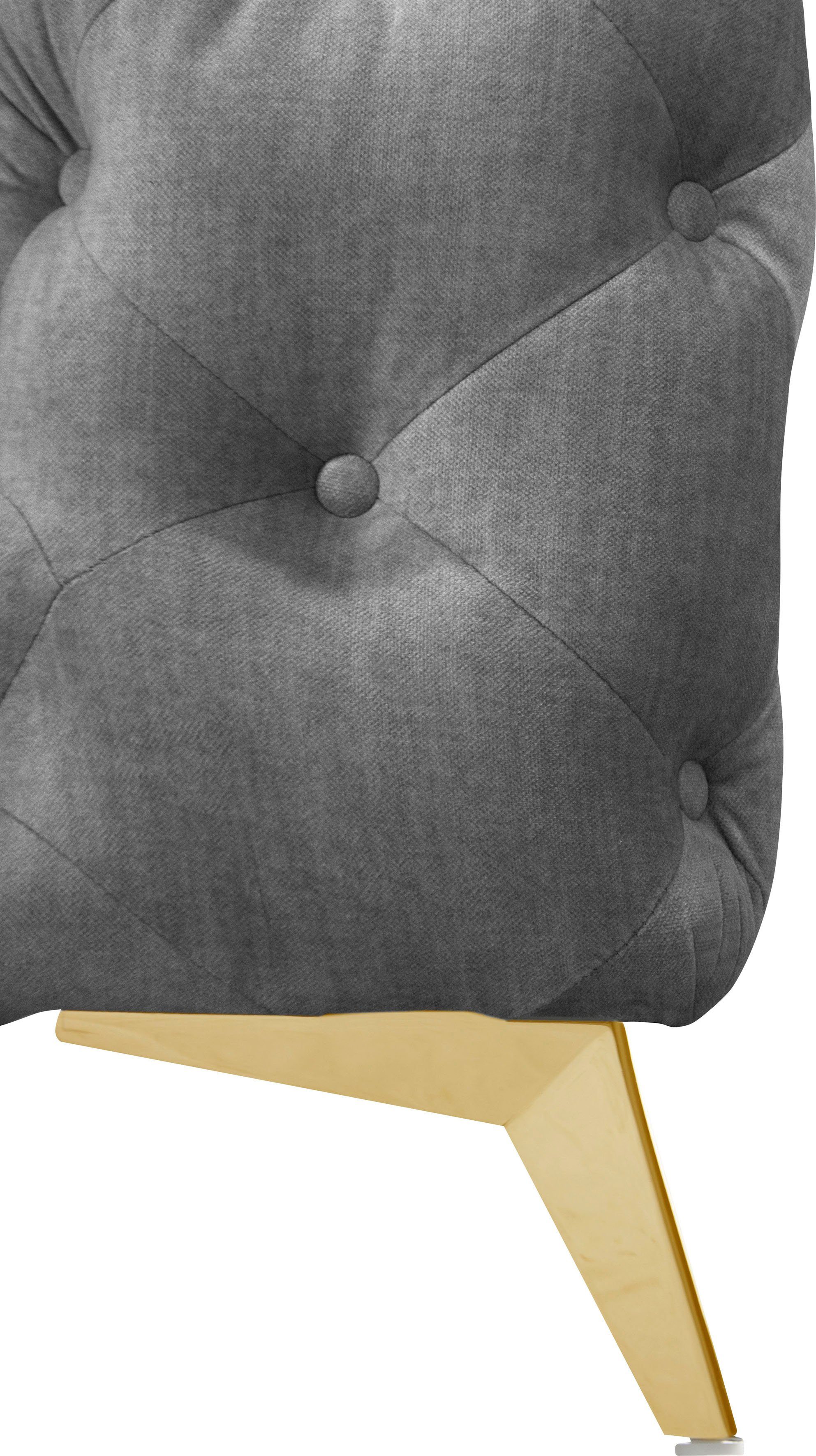 Leonique Chesterfield-bank Glynis L-vorm luxueuze capitonnage, moderne chesterfield look, kleur van de poten ter keuze
