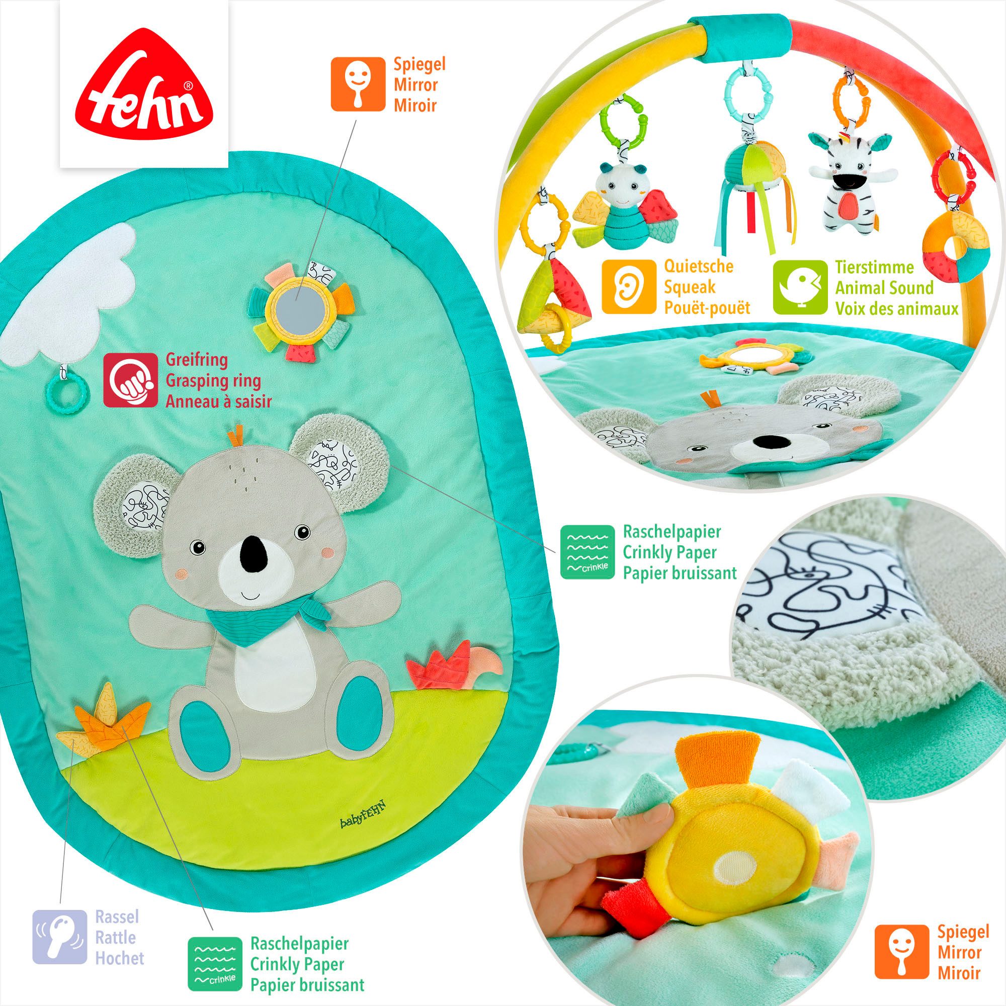 Fehn Babygym DoBabyDoo, 3-D-Activity-speelkleed Koala