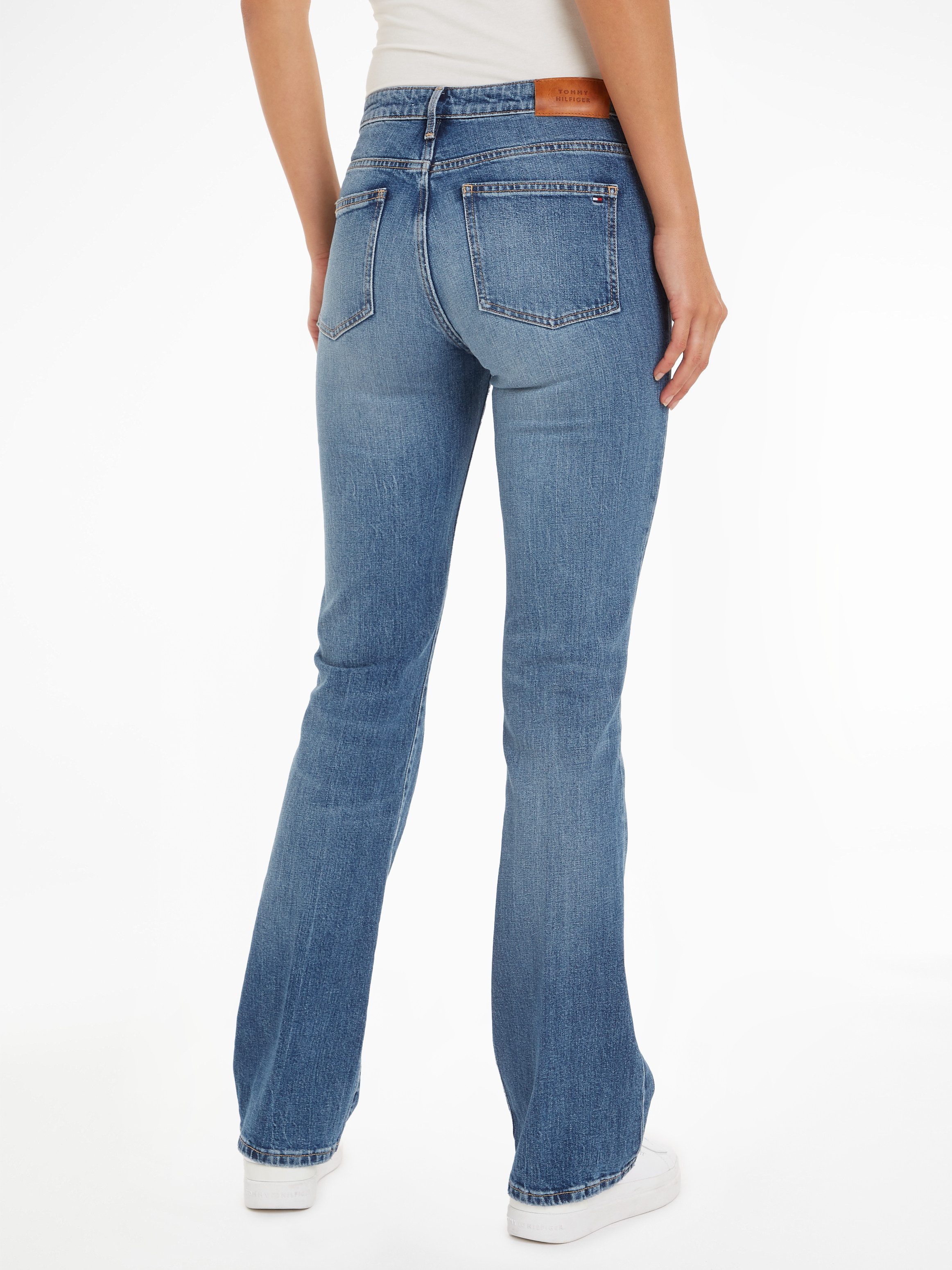 Tommy Hilfiger Bootcut jeans BOOTCUT RW BEA met leren badge