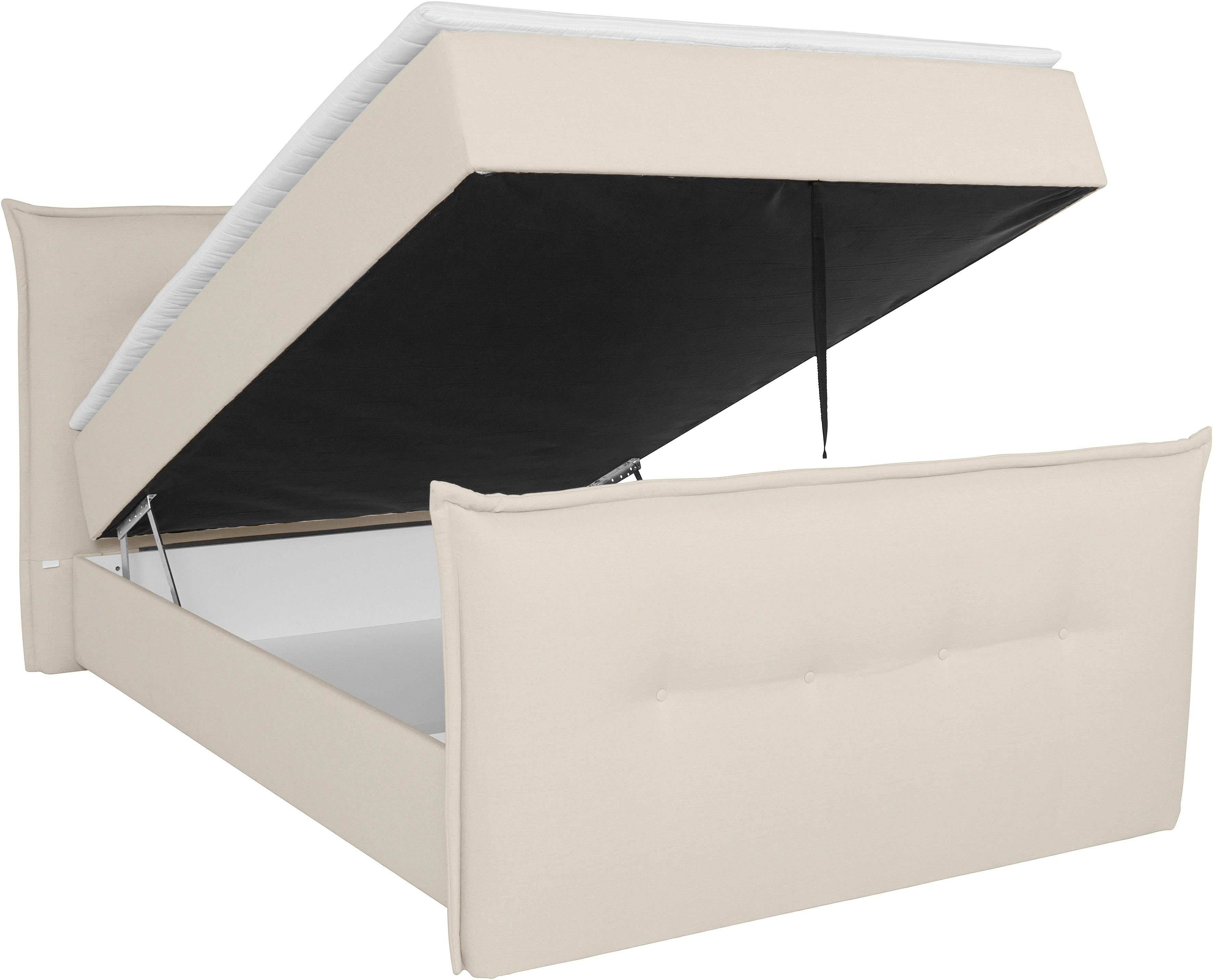 andas Boxspring Lichtgewicht inclusief voetbord, bedkist & topmatras, in 4 breedten en 2 hardheden