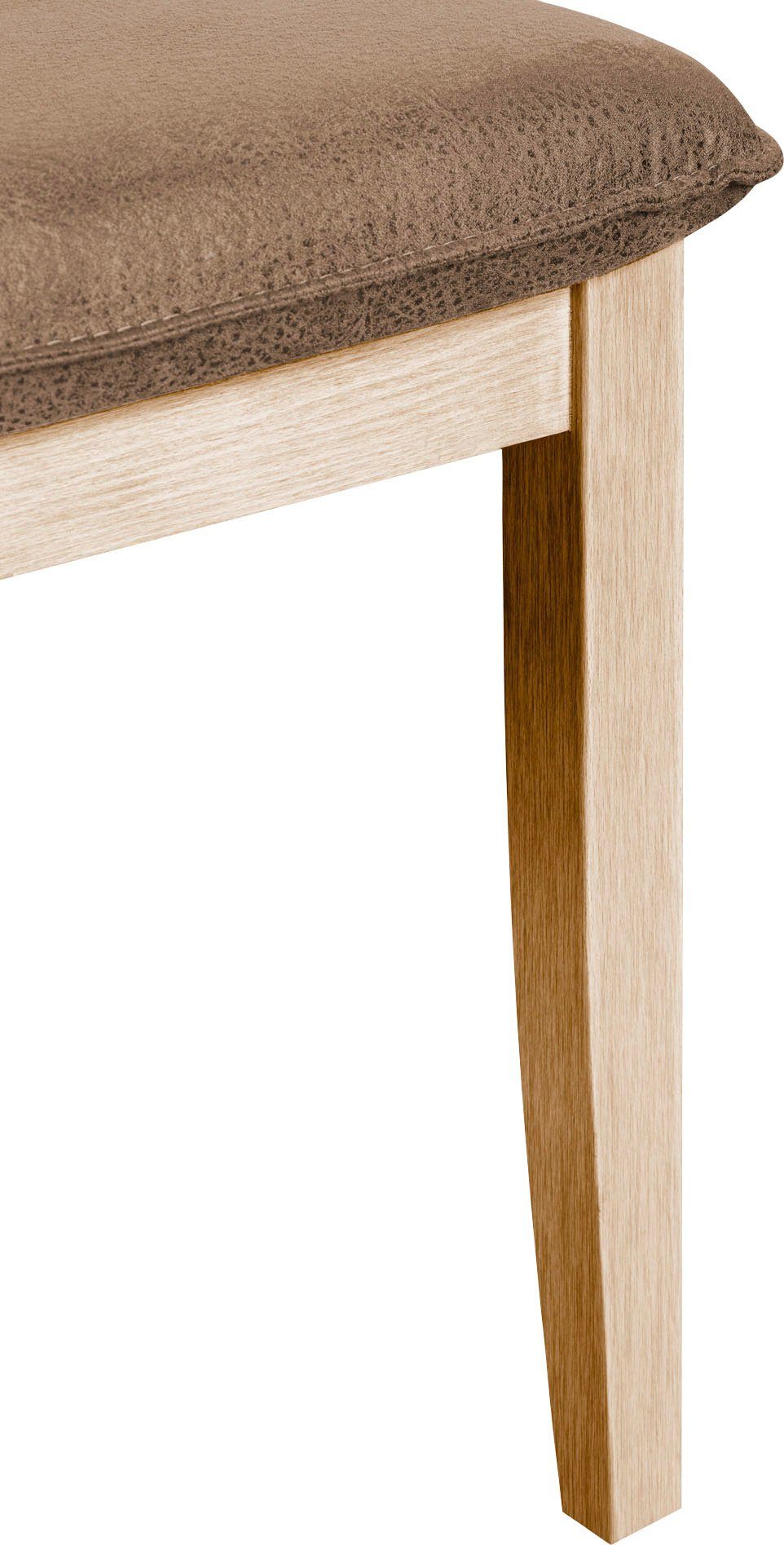 Home affaire Eetkamerstoel Beluna gestoffeerde stoel eetkamer bestseller Frame en poten van massief eiken, modern landhuis (set, 2 stuks)
