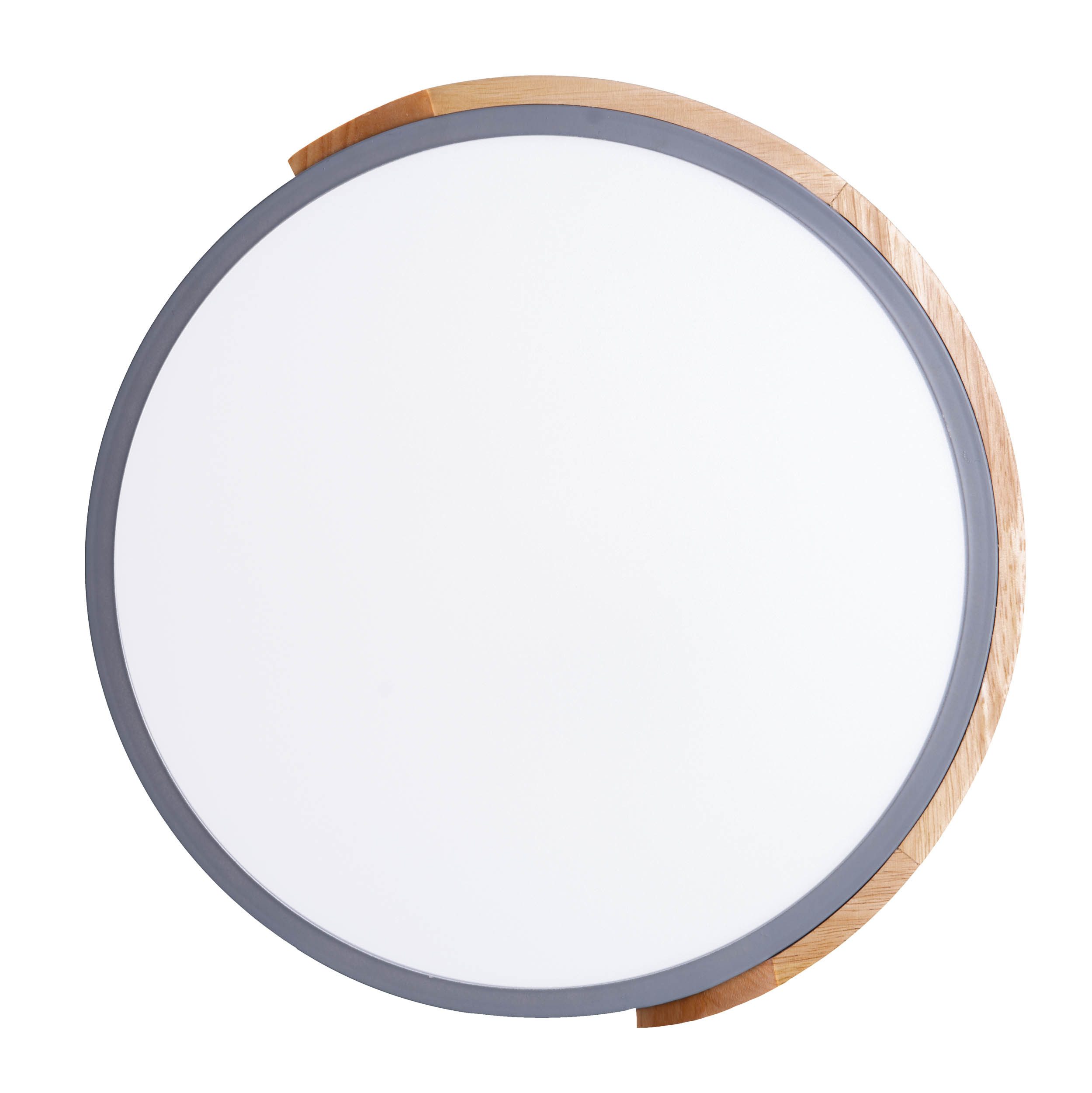 näve Led-plafondlamp Borneo Dimmbaar via afstandsbediening (incl.), CCT, geheugen, nachtlampje, houten rand (1 stuk)