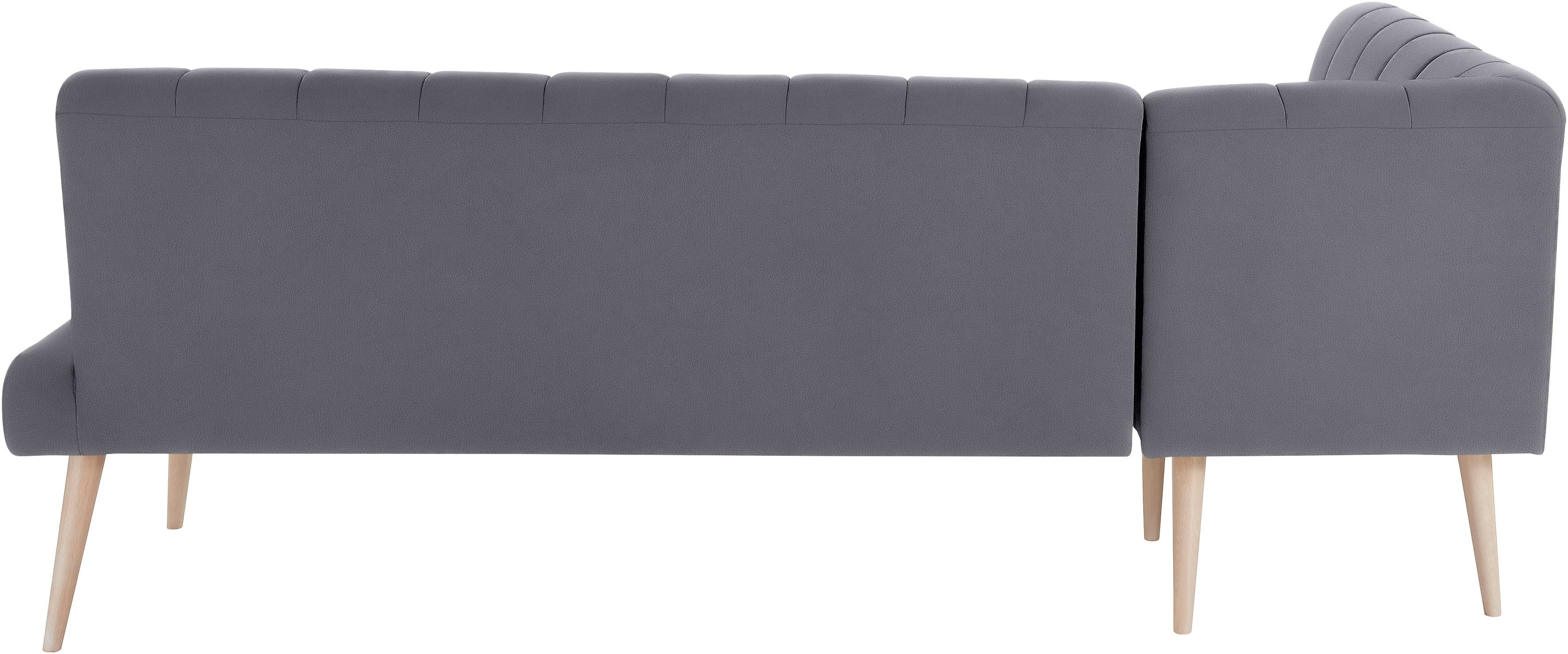 exxpo - sofa fashion Hoekbank Costa, moderne rugstikking, comfortabel en elegant, hoge houten voet
