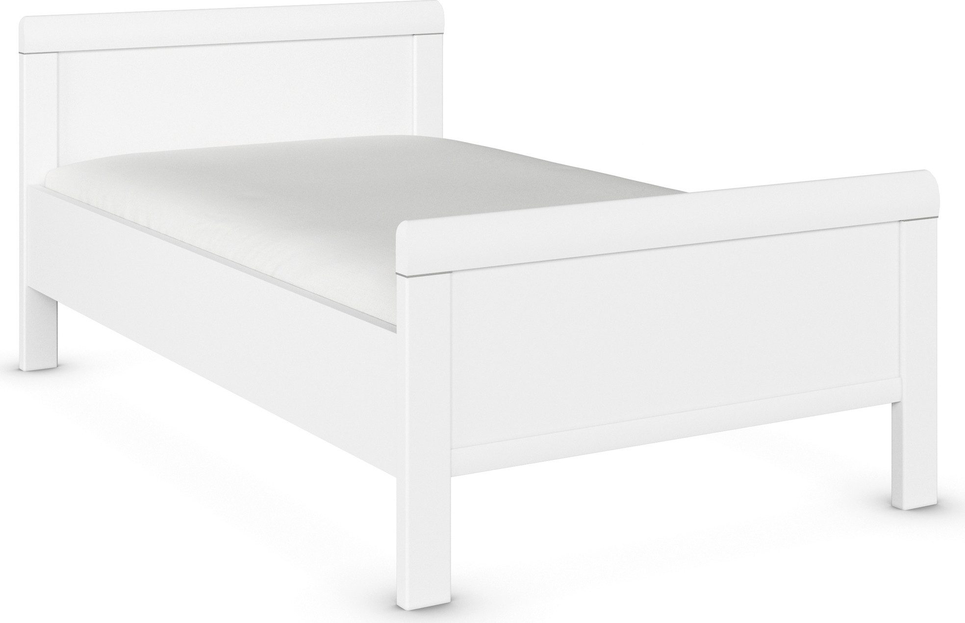rauch Bed Eenpersoons Stollenbed EVELYN in comfortabele hoogte van houtmateriaal in elegante stijl made in germany bedden wit