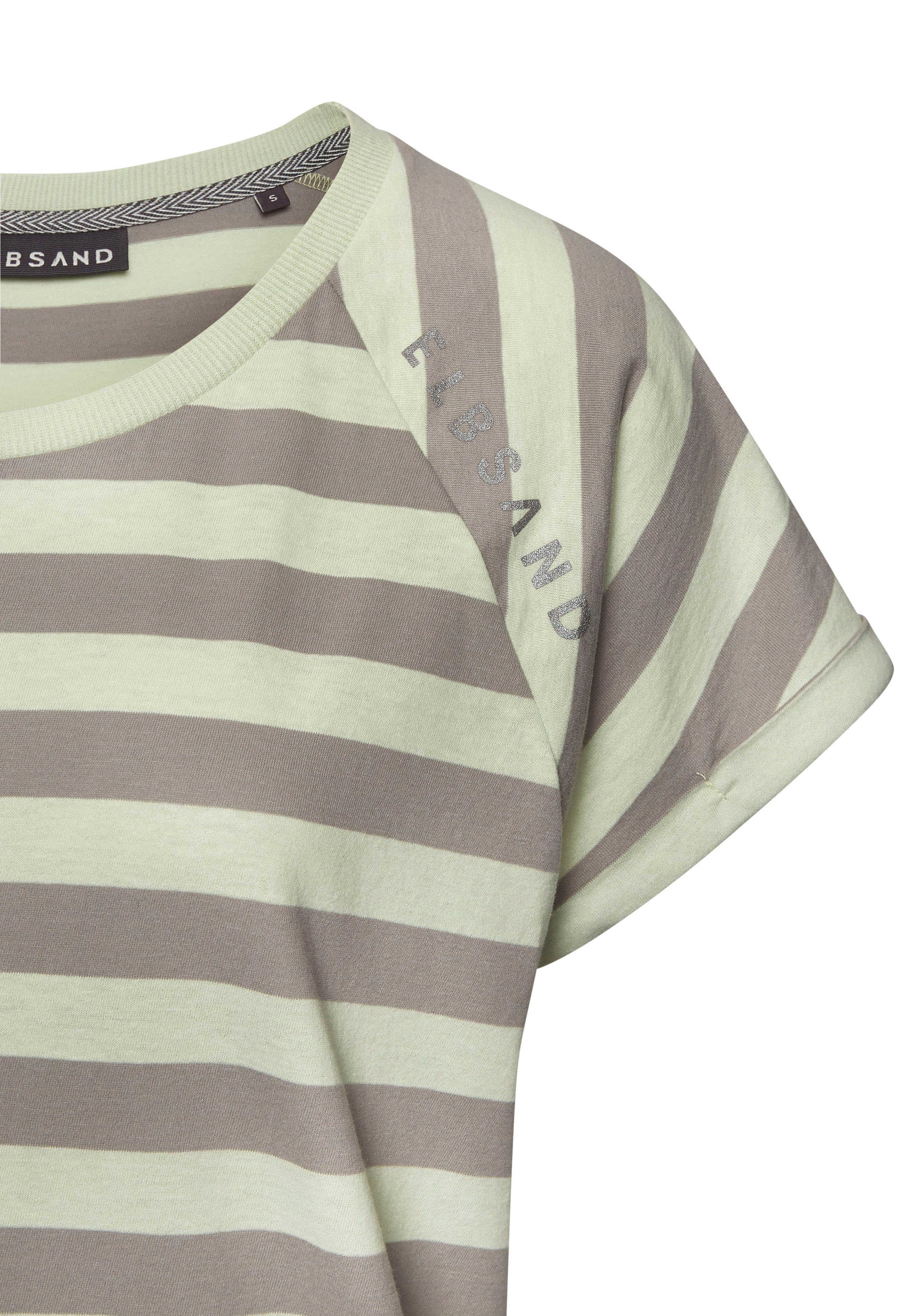 Elbsand T-shirt Calisa met streeppatroon, sportief shirt met korte mouwen van katoenmix
