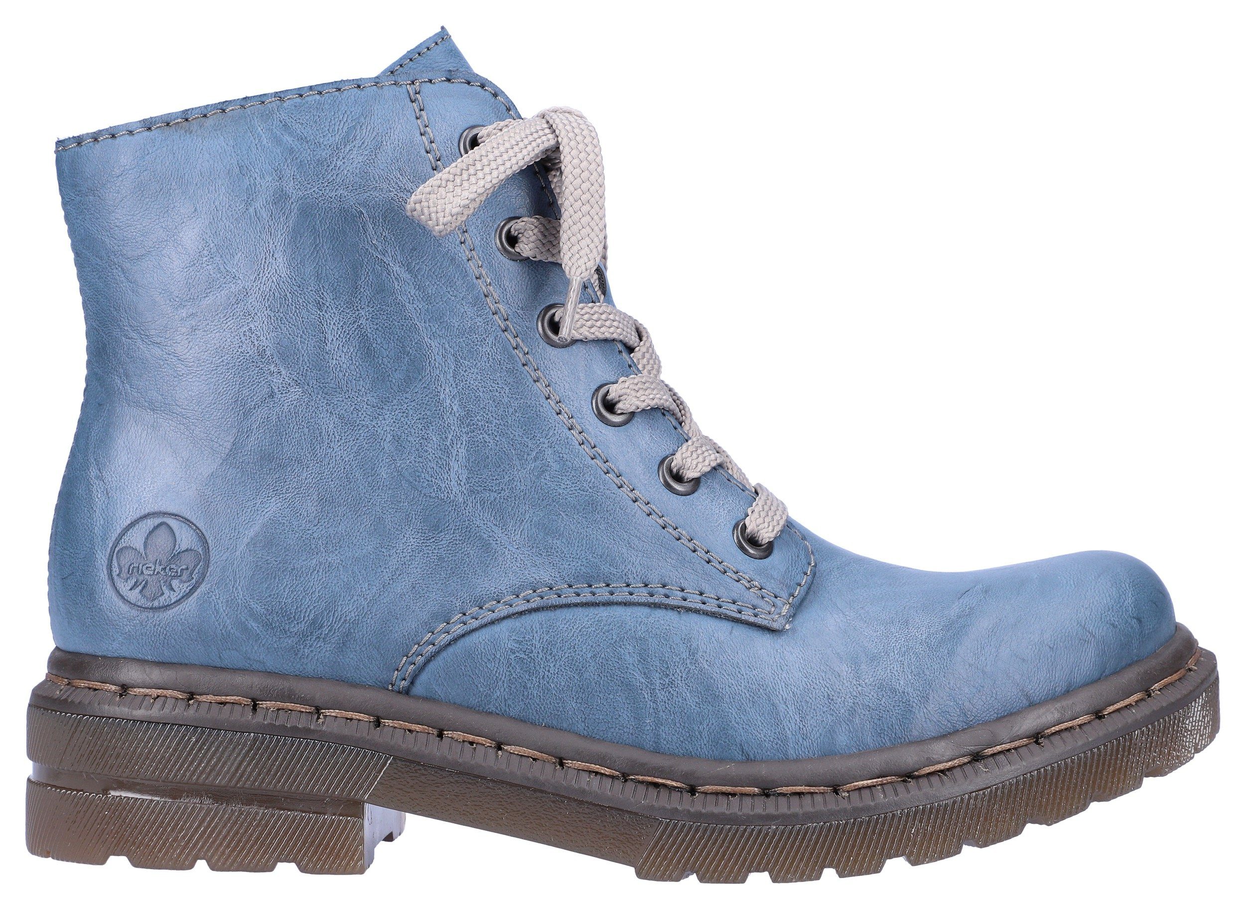 Rieker Hoge veterschoenen veterschoen, blokhak, met logo-embossing