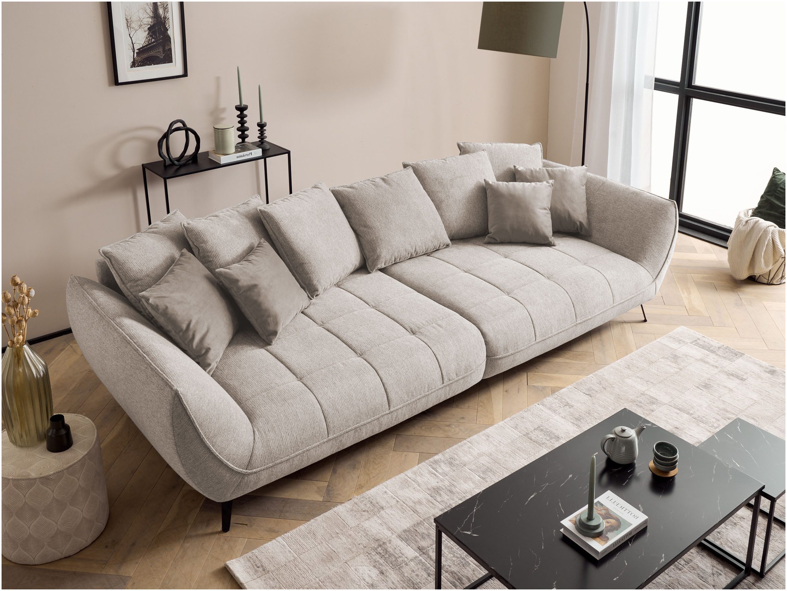 exxpo - sofa fashion Megabank Triton incl. 10-delig kussen set, gezellige megasofa, veel ruimte om te ontspannen (2-delig)