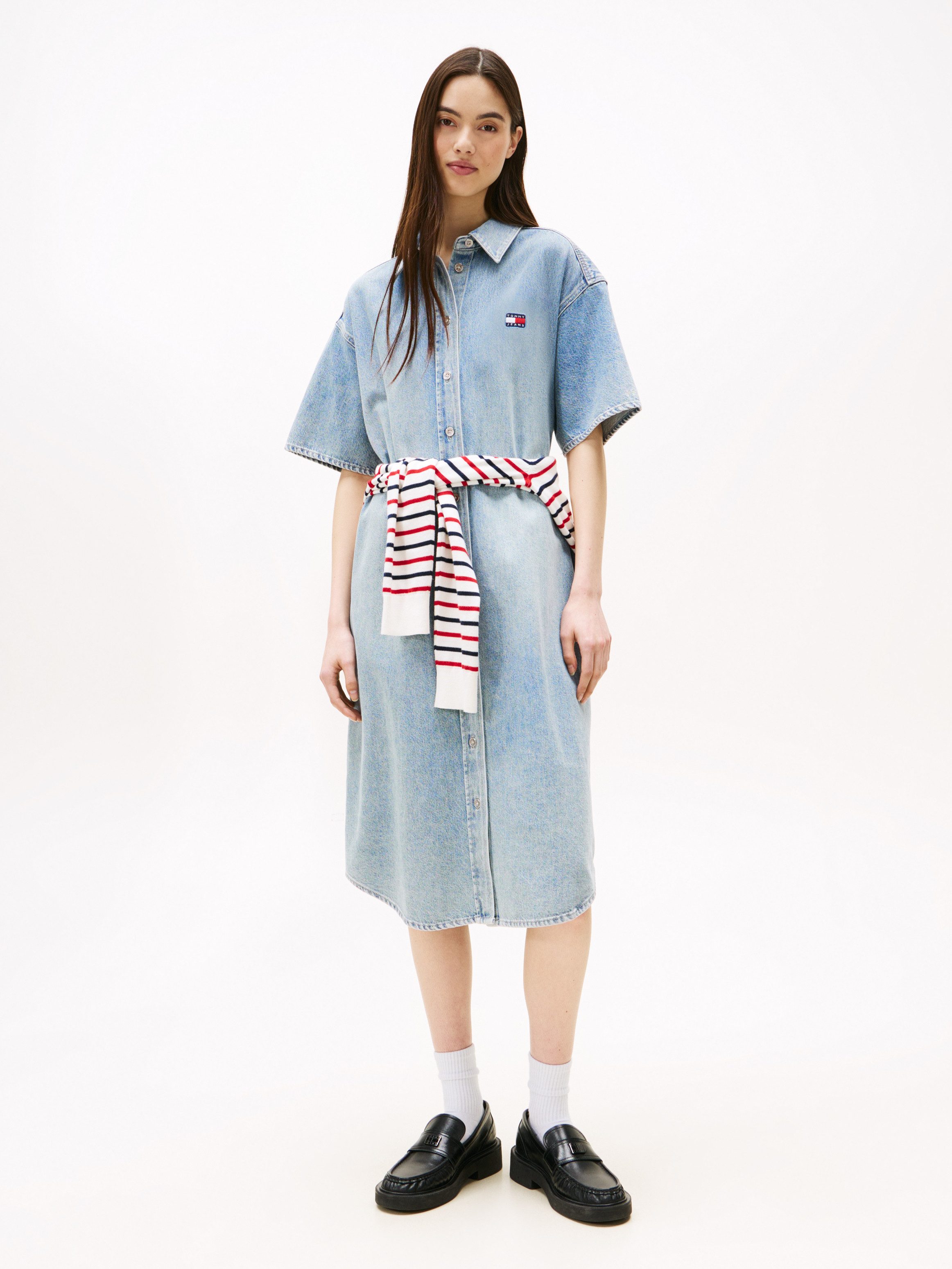 TOMMY Jeans jurk TJW DENIM SHIRTDRESS SS
