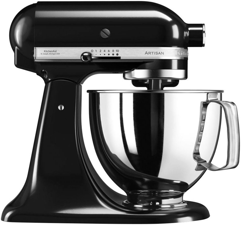 KitchenAid Keukenmachine 5KSM125EOB met gratis glazen kom + 3 pastavoorstukken