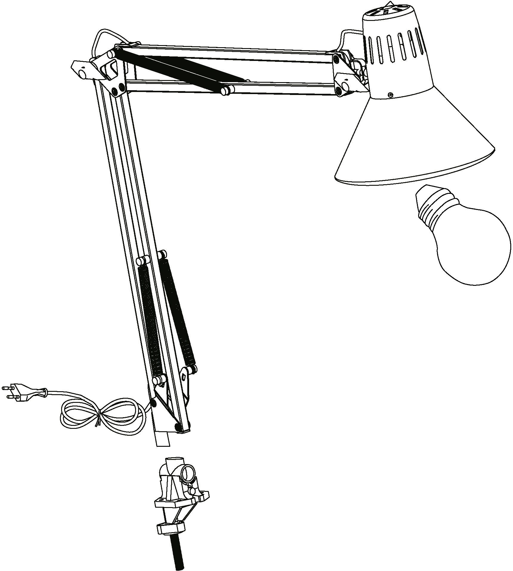 EGLO Tafellamp FIRMO klemlamp, excl. lamp E27, met schroefklem