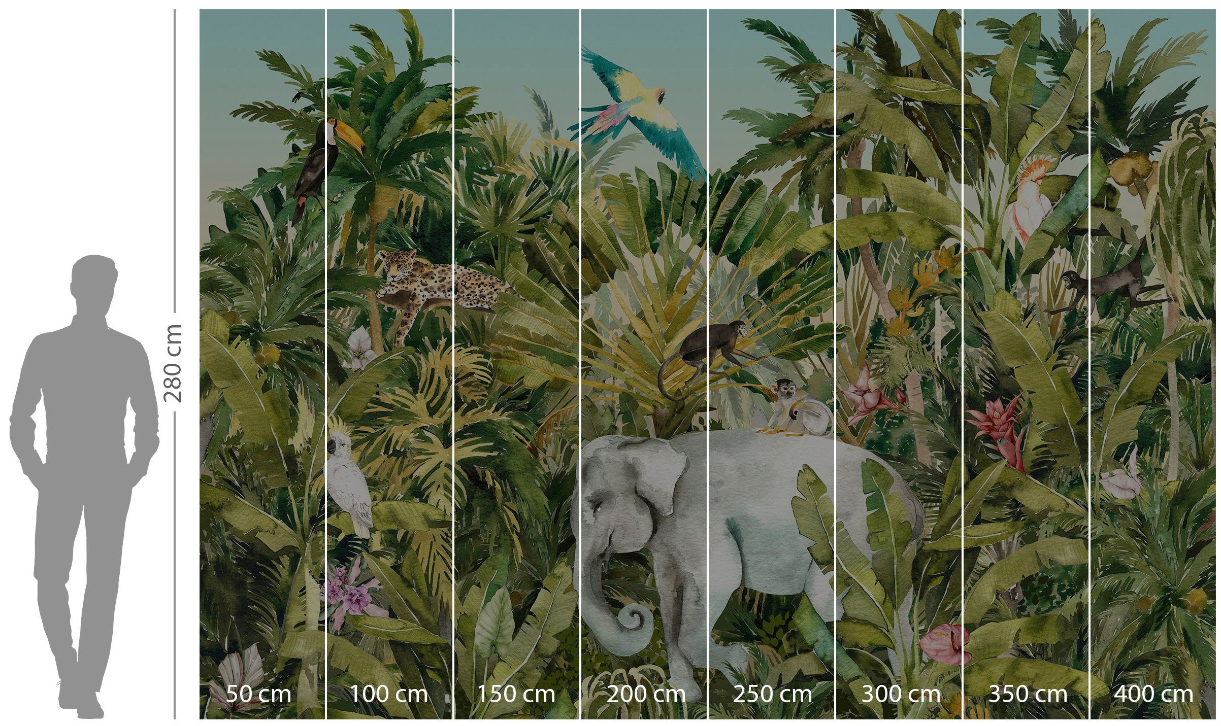 Komar Vliesbehang Digitale print vlies - Jungle Expedition - Afmeting 400 x 280 cm