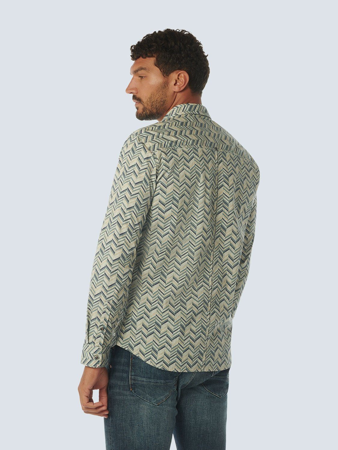 NO EXCESS Overhemd met lange mouwen met alloverprint en stretch