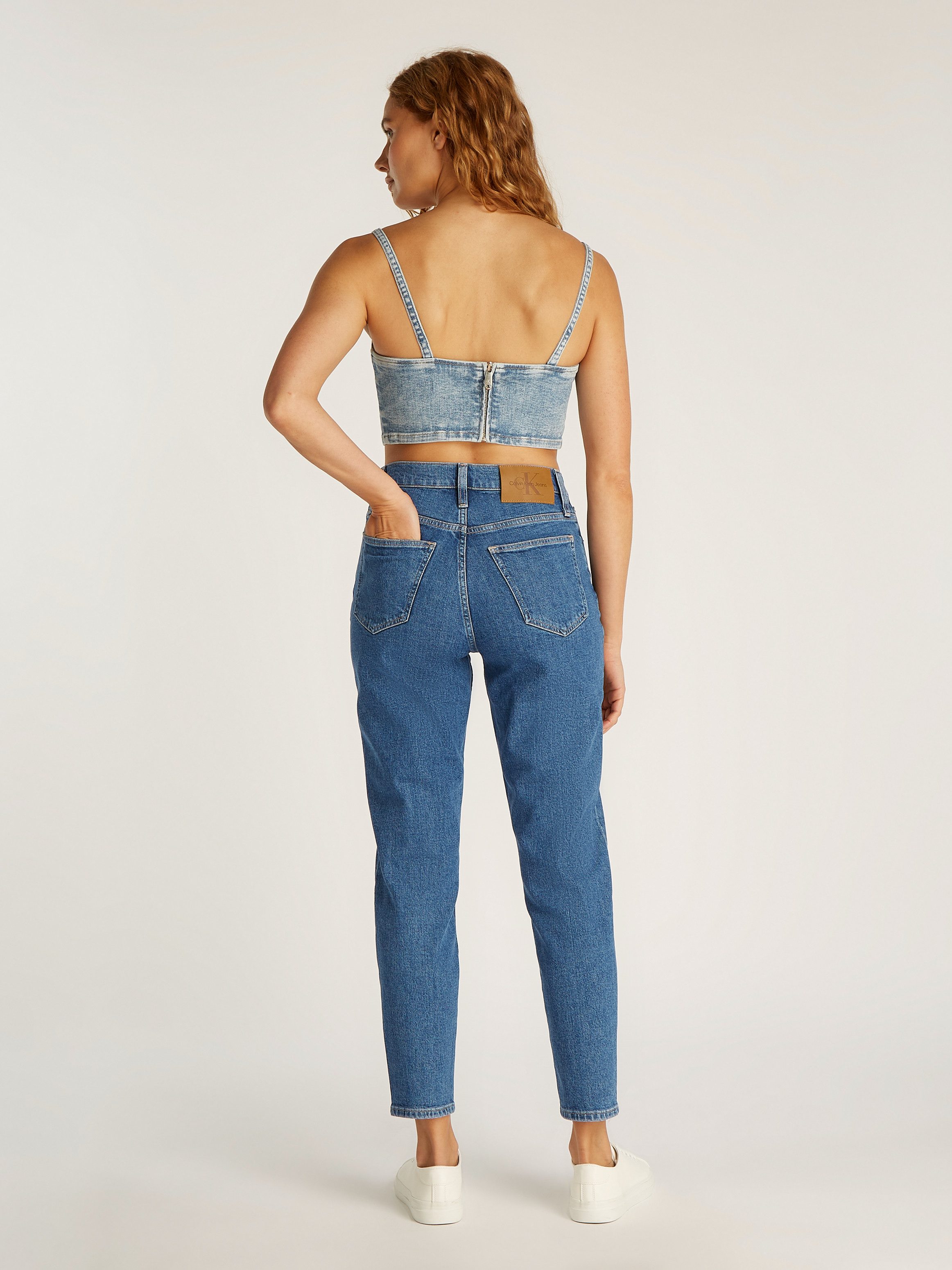 Calvin Klein Mom jeans MOM JEAN met logo-badge