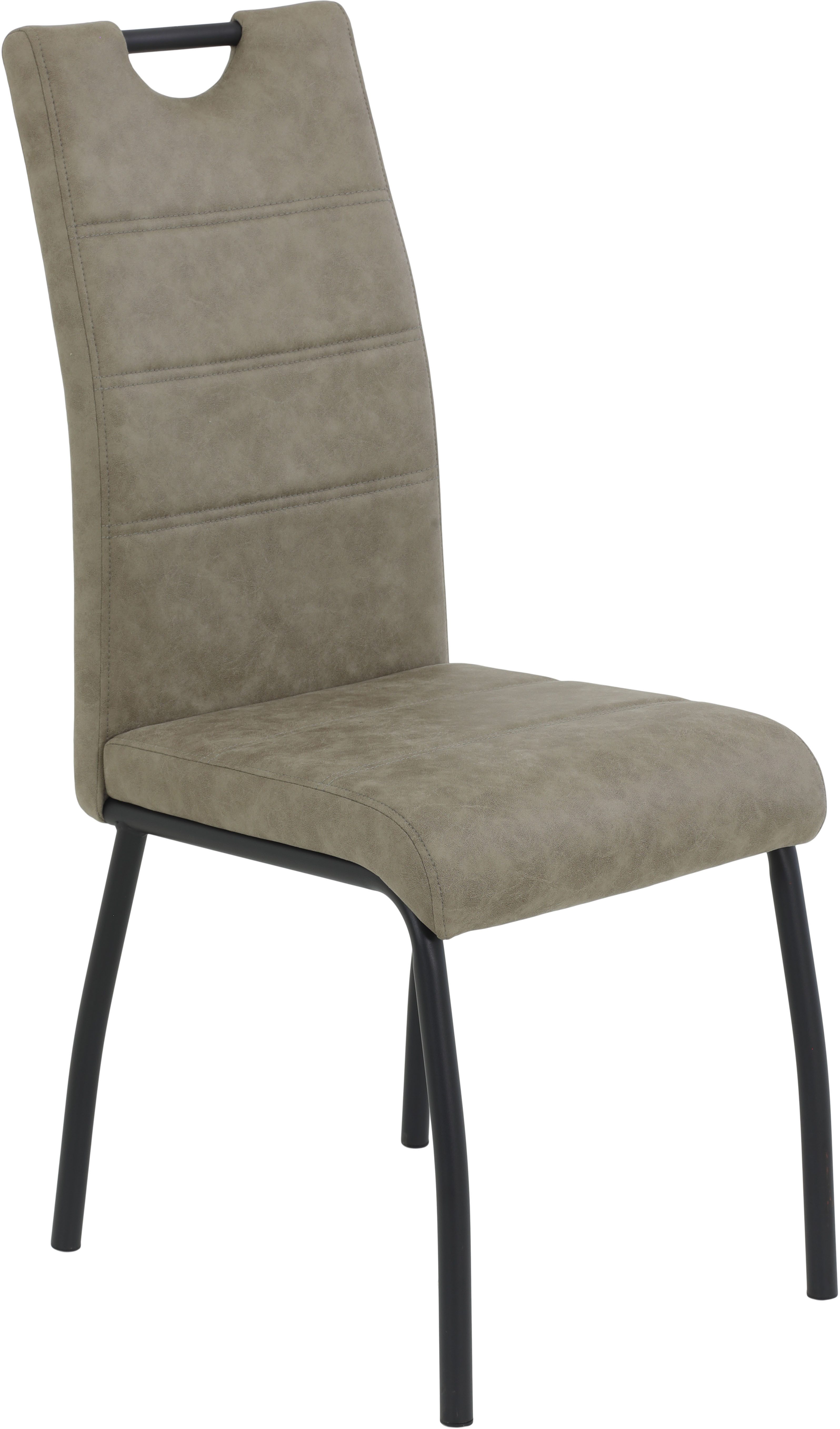 HELA Stoel met 4 poten PETRA Vierpotenstoel, vintage look, met handvat, rond buisframe (set)