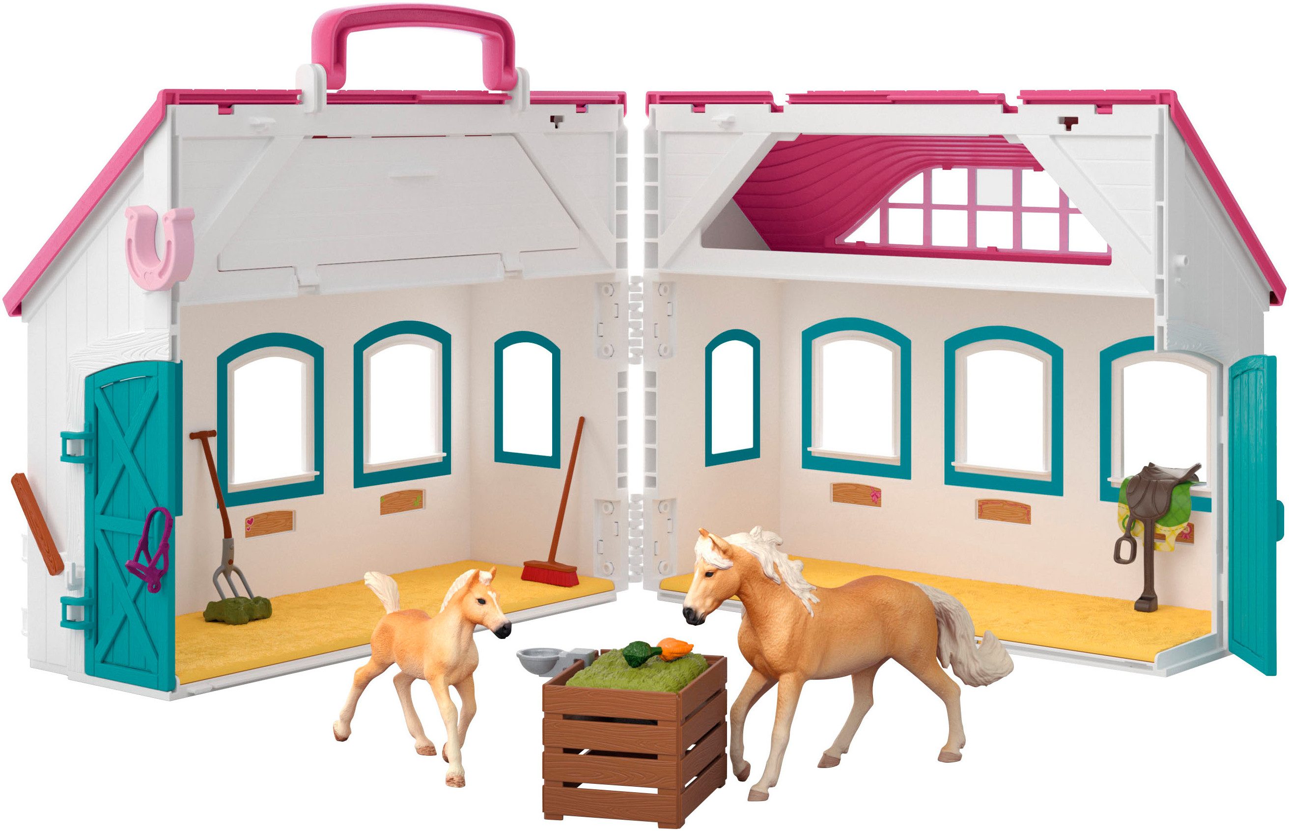 Schleich® Speelwereld HORSE CLUB, Offenstall -Kleines Hufeisen (42703)