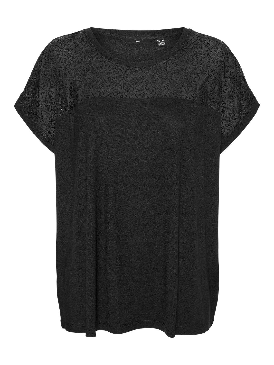 Vero Moda Curve Kanten shirt VMCANNE SS O-NECK LACE TOP JRS NOOS CUR