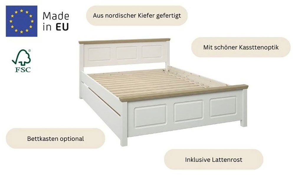 Home affaire Massief houten ledikant ERIK, Made in Europe, optioneel met lade, massief hout den