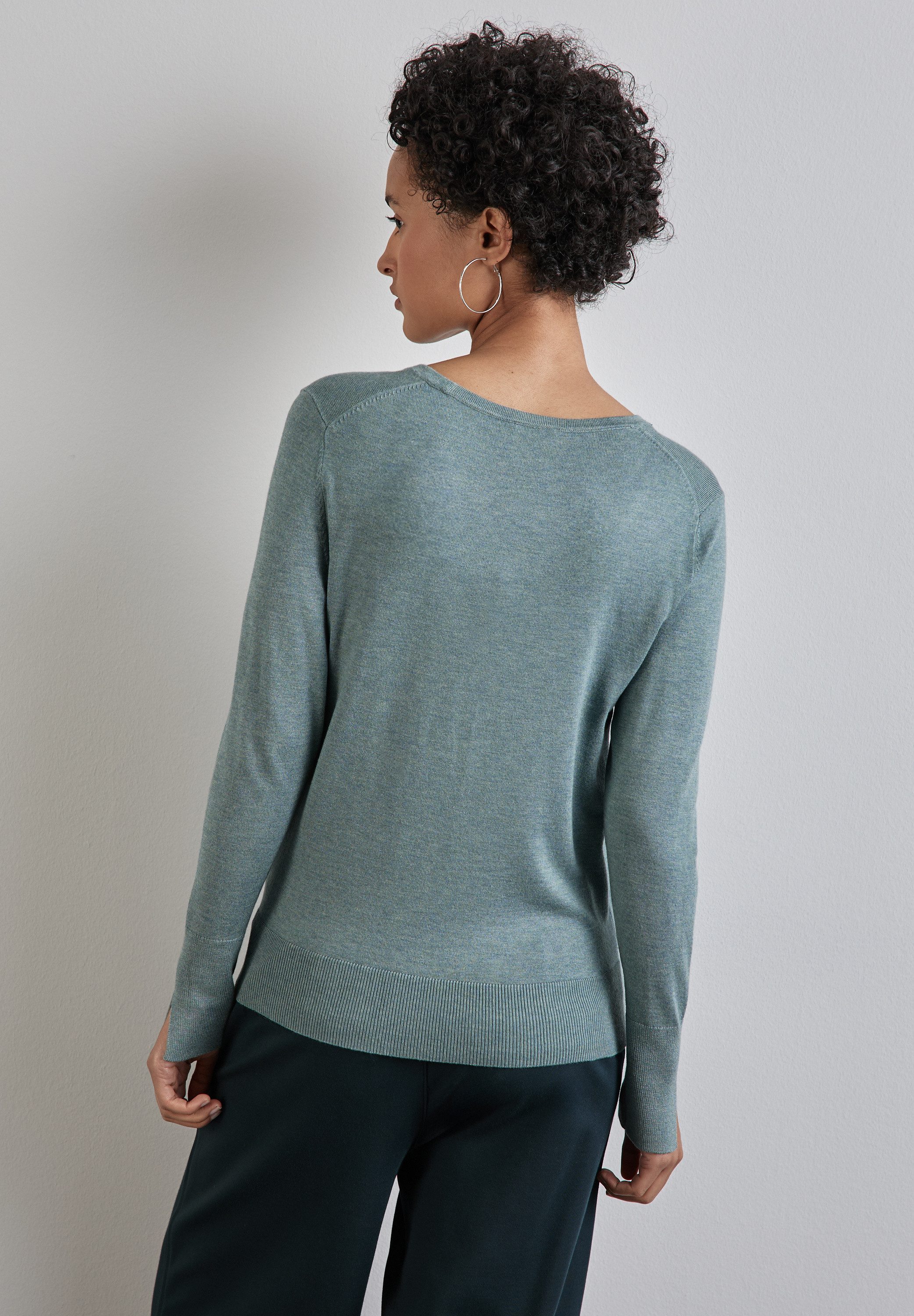 STREET ONE Trui met ronde hals met viscose