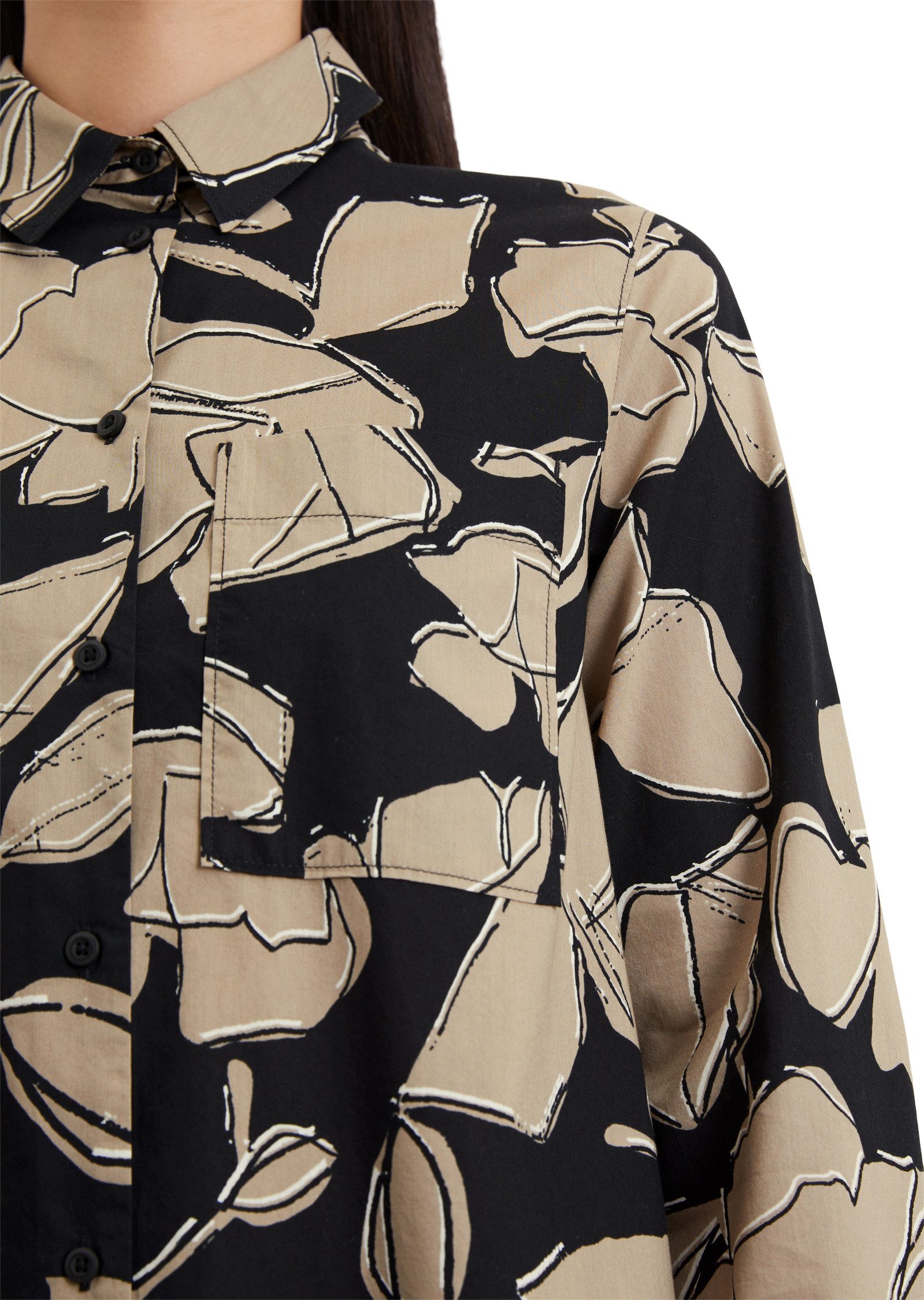 Marc O'Polo Jurk met overhemdkraag heeft een betoverende, vrouwelijke all-over print