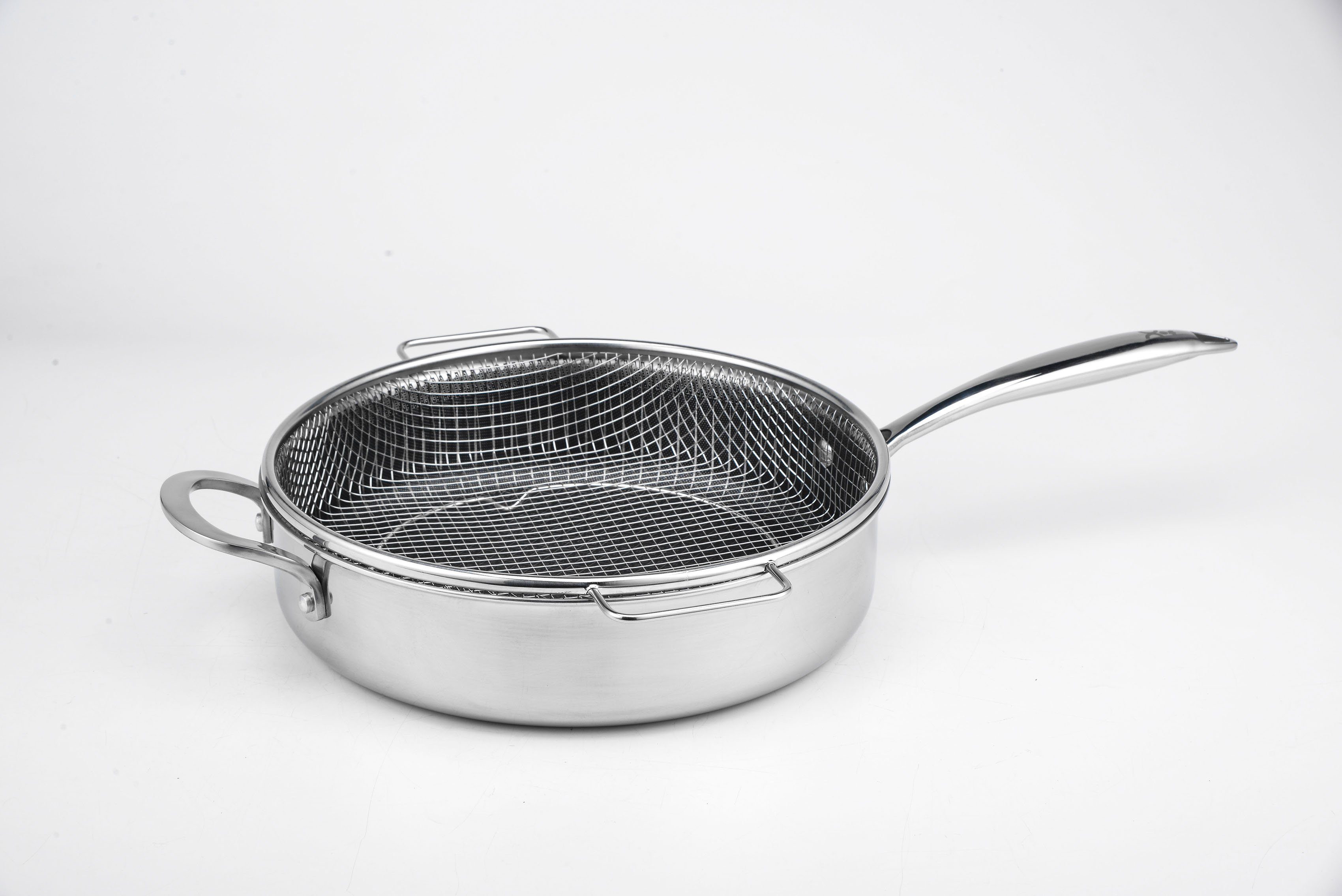 MediaShop Koekenpan Titan Pan Edelstalen matrix+diamantver. antikleef-coating, Ø24 cm, inductie (set, 4-delig)
