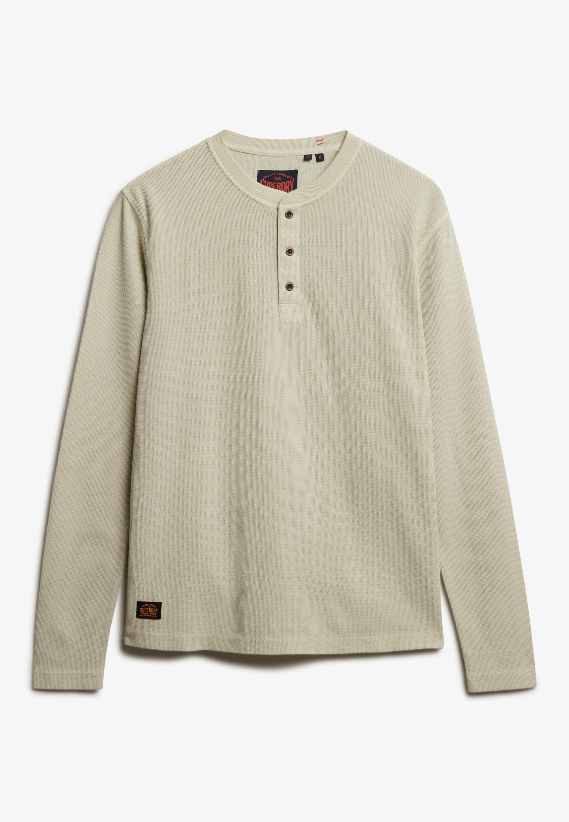 Superdry Shirt met lange mouwen WAFFLE LONG SLEEVE HENLEY TOP